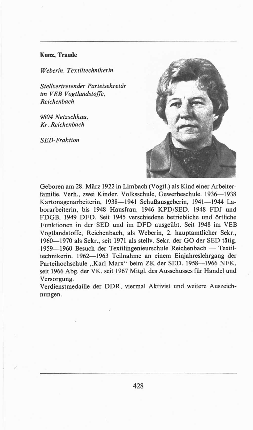 Volkskammer (VK) der Deutschen Demokratischen Republik (DDR), 6. Wahlperiode 1971-1976, Seite 428 (VK. DDR 6. WP. 1971-1976, S. 428)