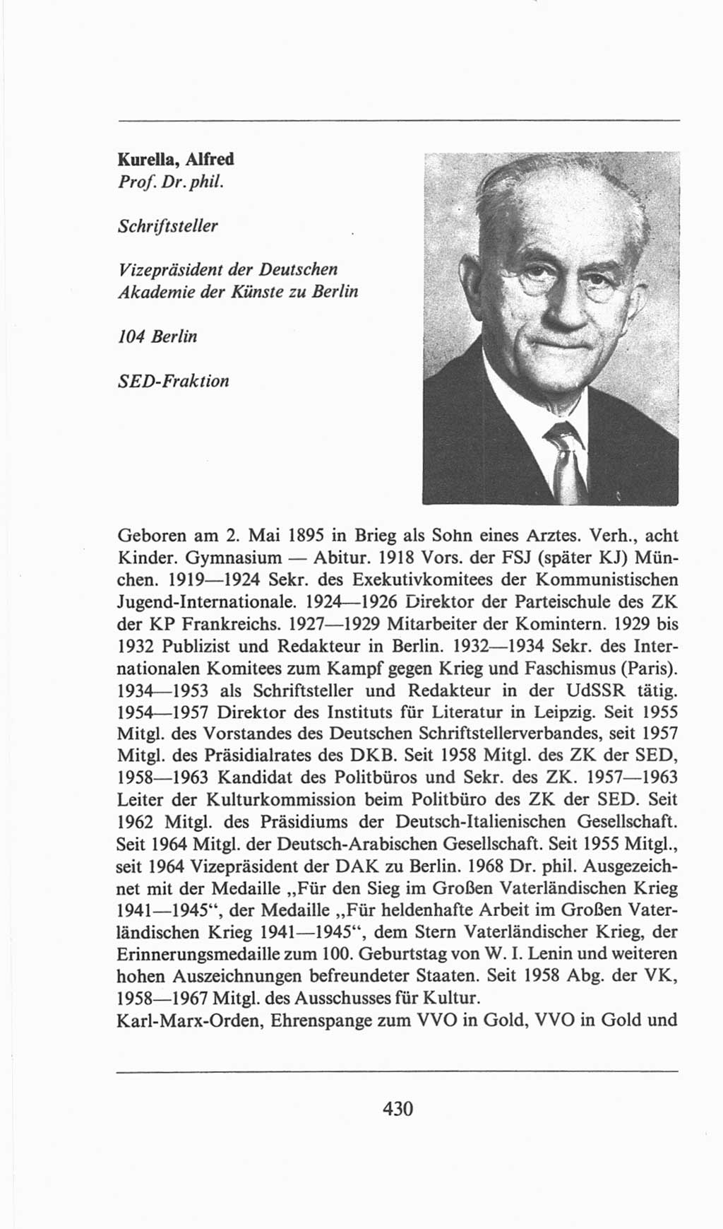 Volkskammer (VK) der Deutschen Demokratischen Republik (DDR), 6. Wahlperiode 1971-1976, Seite 430 (VK. DDR 6. WP. 1971-1976, S. 430)