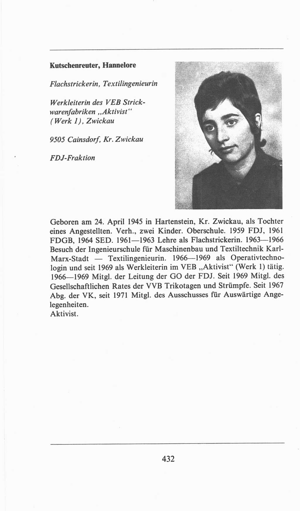 Volkskammer (VK) der Deutschen Demokratischen Republik (DDR), 6. Wahlperiode 1971-1976, Seite 432 (VK. DDR 6. WP. 1971-1976, S. 432)