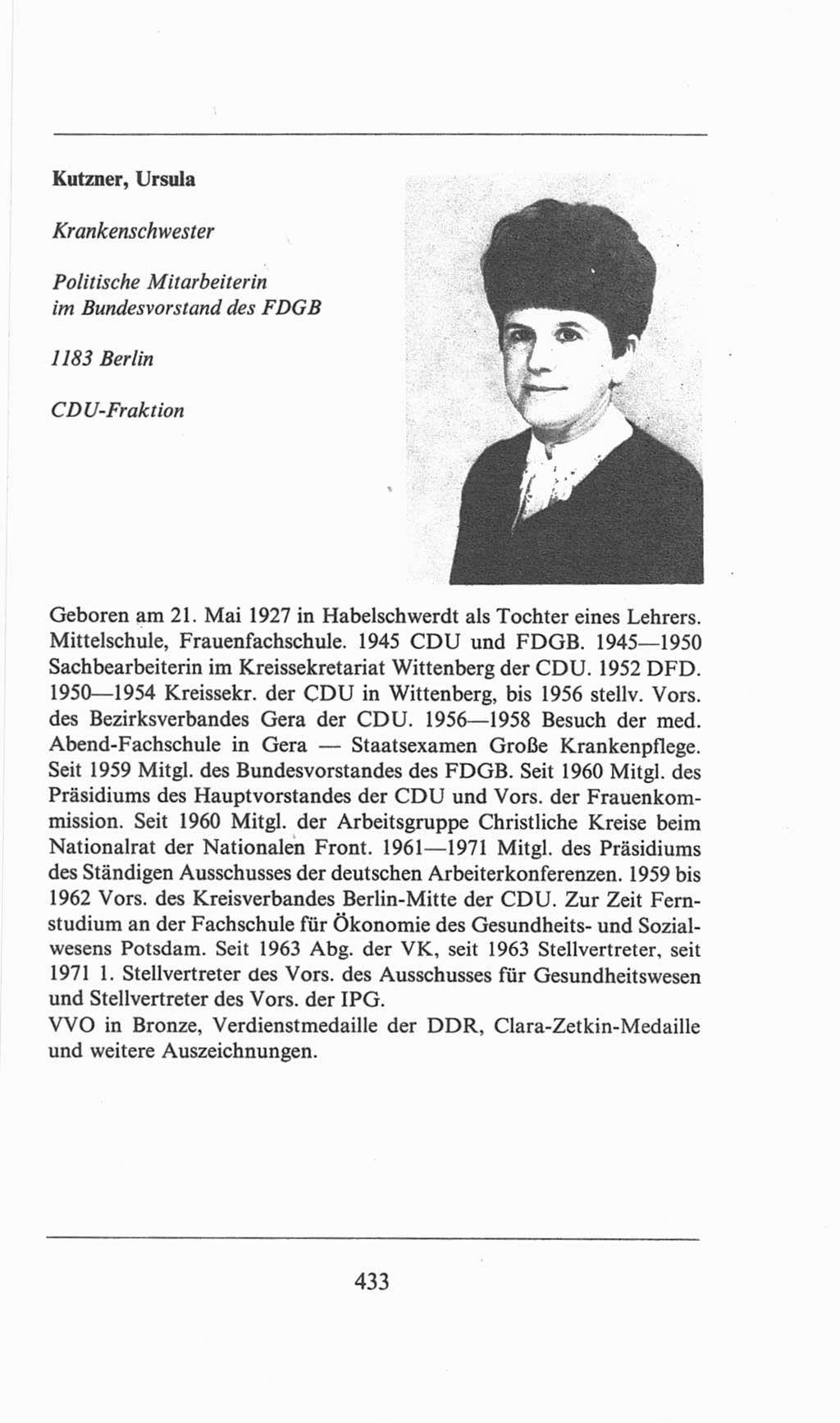 Volkskammer (VK) der Deutschen Demokratischen Republik (DDR), 6. Wahlperiode 1971-1976, Seite 433 (VK. DDR 6. WP. 1971-1976, S. 433)