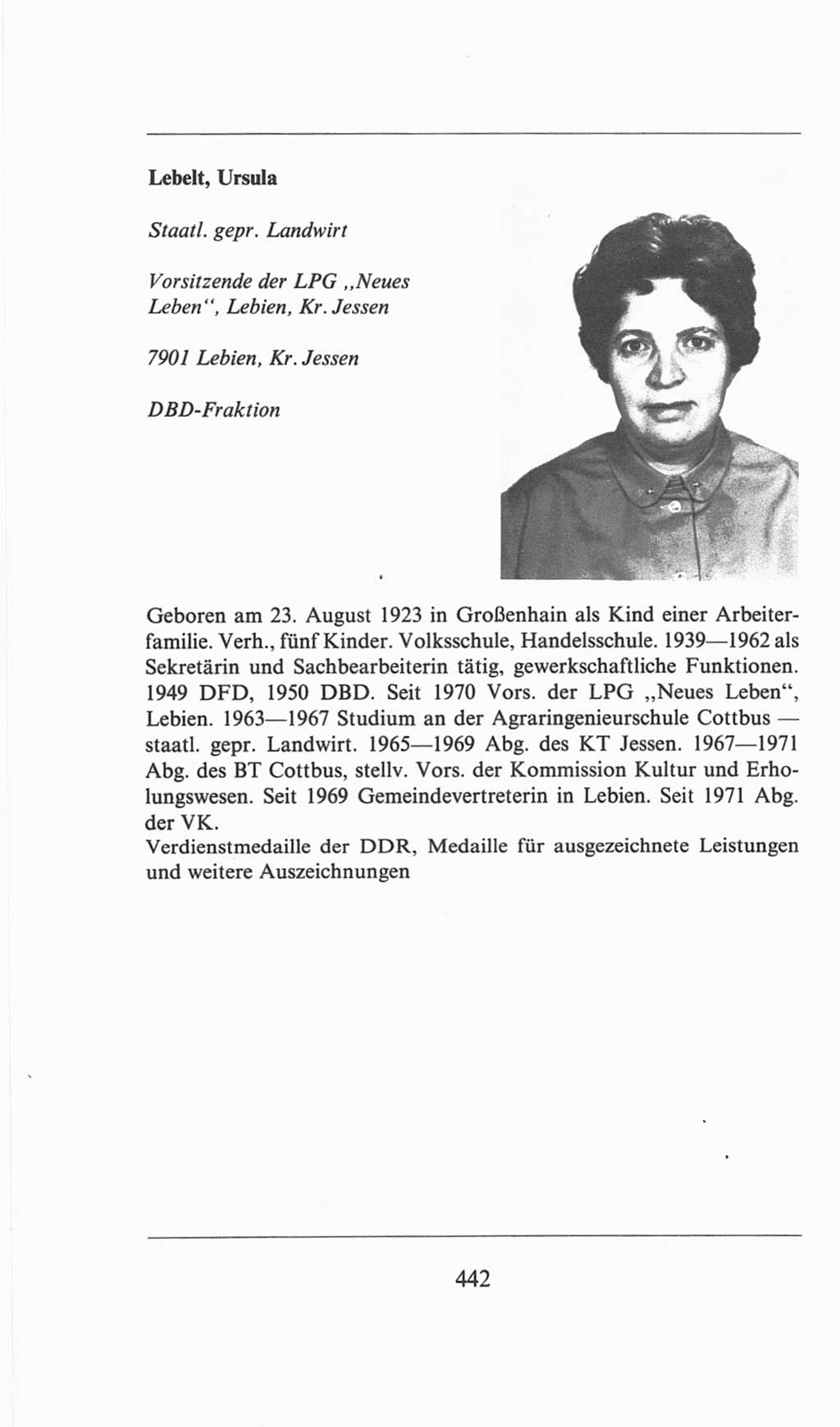 Volkskammer (VK) der Deutschen Demokratischen Republik (DDR), 6. Wahlperiode 1971-1976, Seite 442 (VK. DDR 6. WP. 1971-1976, S. 442)