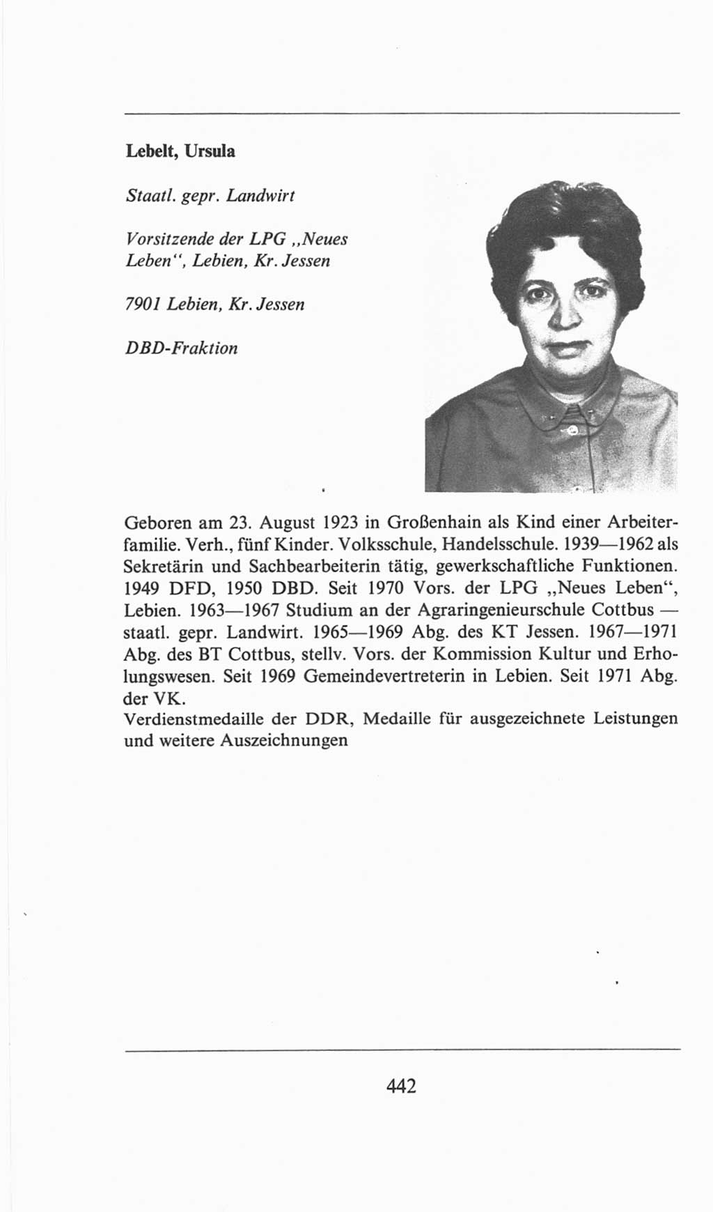 Volkskammer (VK) der Deutschen Demokratischen Republik (DDR), 6. Wahlperiode 1971-1976, Seite 442 (VK. DDR 6. WP. 1971-1976, S. 442)