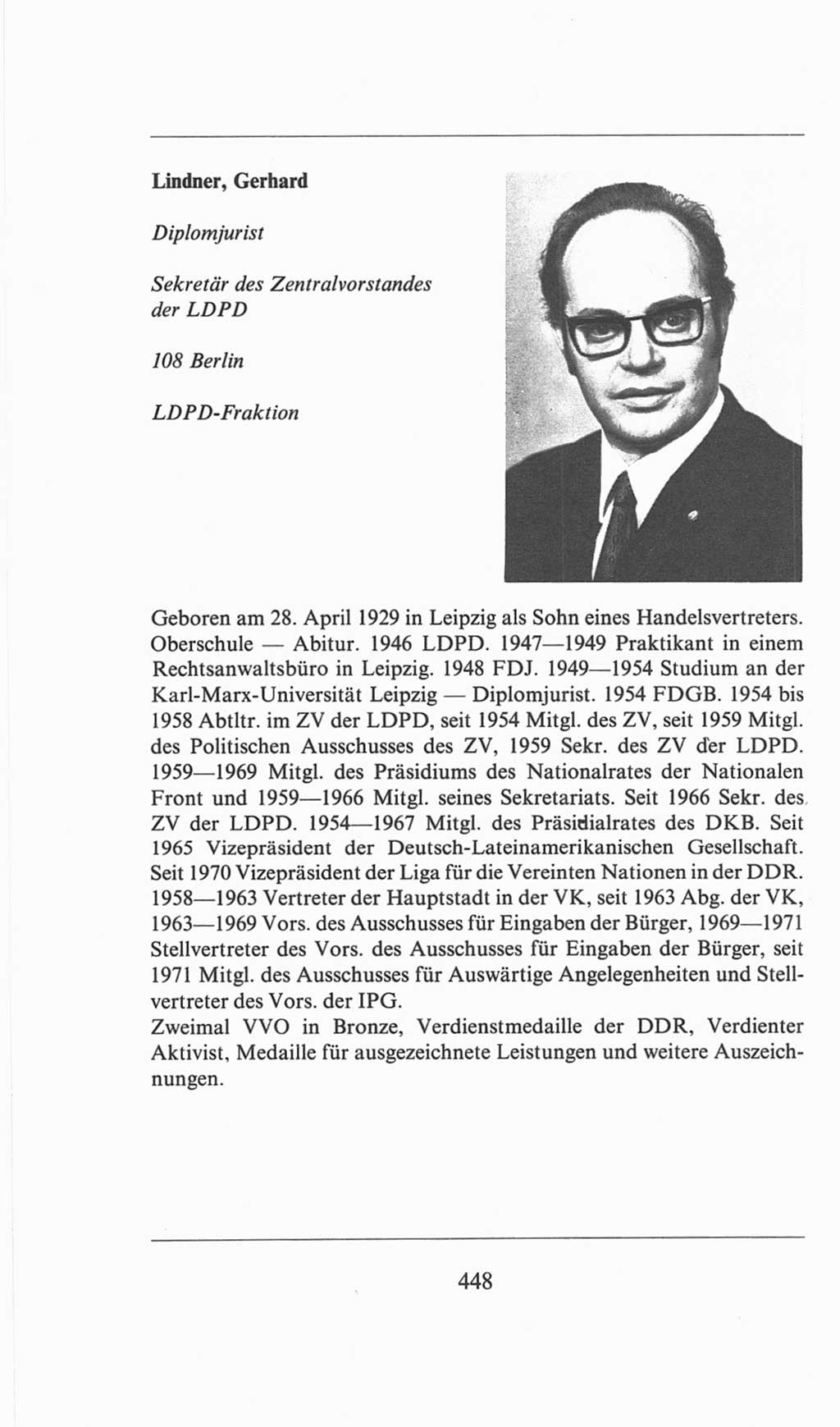 Volkskammer (VK) der Deutschen Demokratischen Republik (DDR), 6. Wahlperiode 1971-1976, Seite 448 (VK. DDR 6. WP. 1971-1976, S. 448)