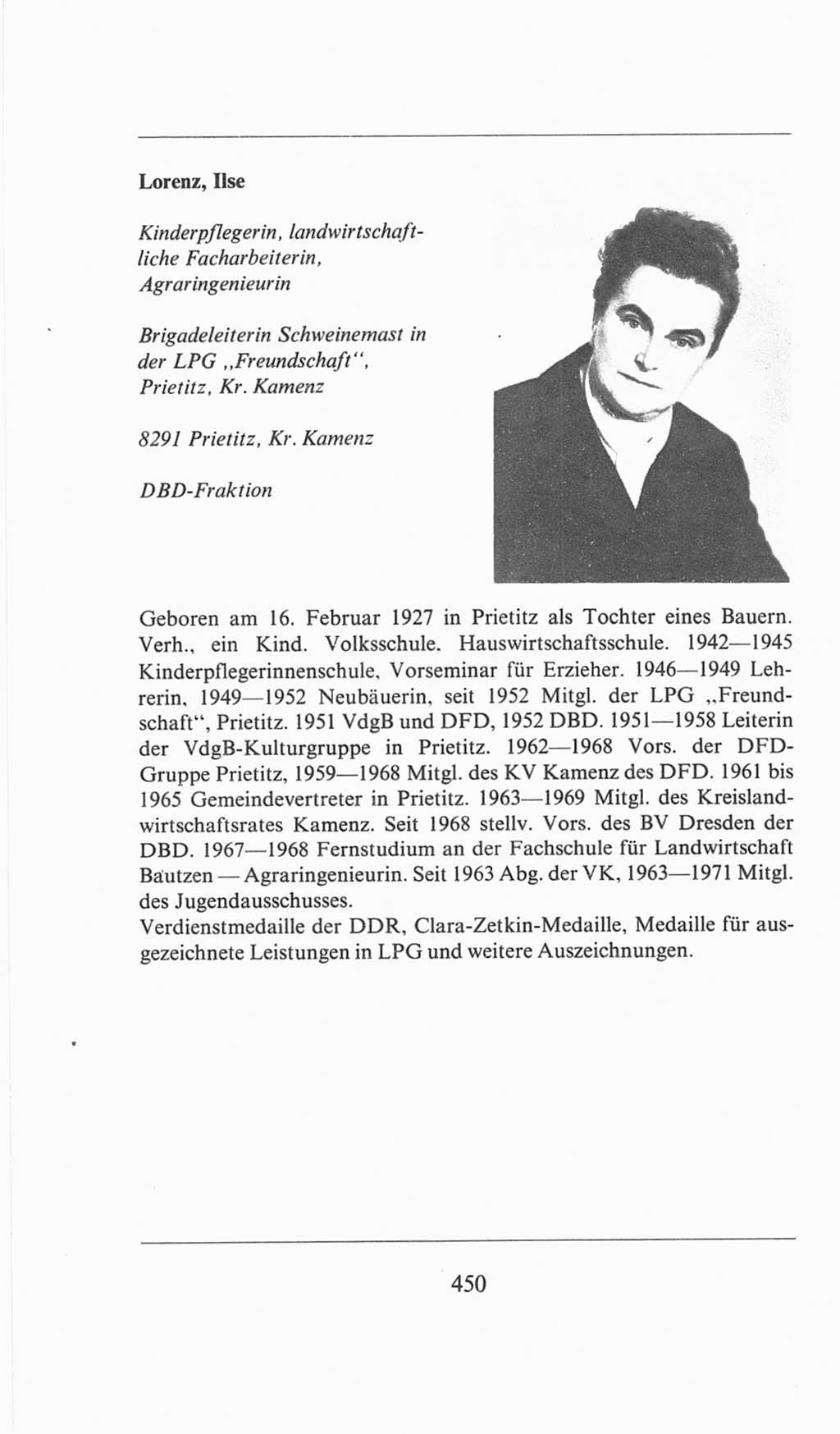 Volkskammer (VK) der Deutschen Demokratischen Republik (DDR), 6. Wahlperiode 1971-1976, Seite 450 (VK. DDR 6. WP. 1971-1976, S. 450)