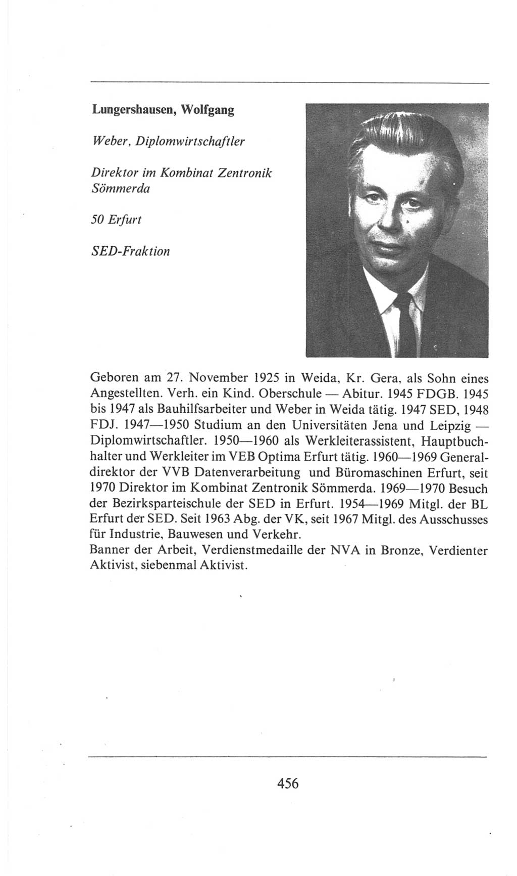 Volkskammer (VK) der Deutschen Demokratischen Republik (DDR), 6. Wahlperiode 1971-1976, Seite 456 (VK. DDR 6. WP. 1971-1976, S. 456)
