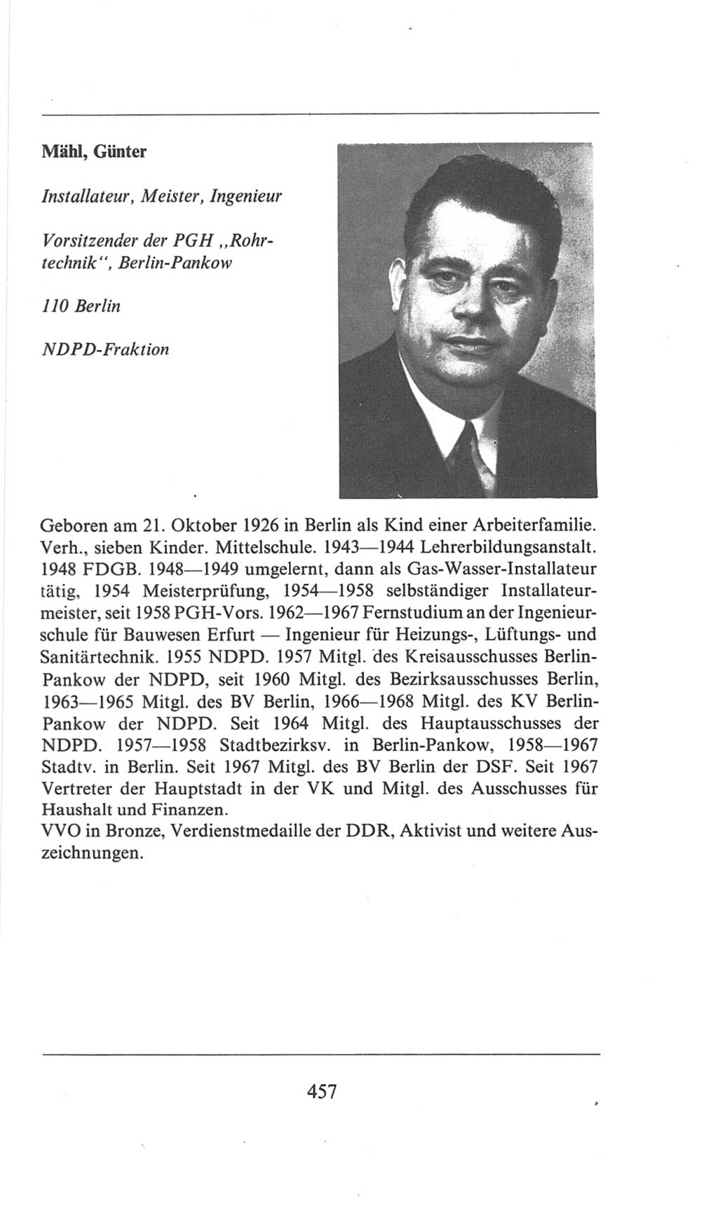 Volkskammer (VK) der Deutschen Demokratischen Republik (DDR), 6. Wahlperiode 1971-1976, Seite 457 (VK. DDR 6. WP. 1971-1976, S. 457)