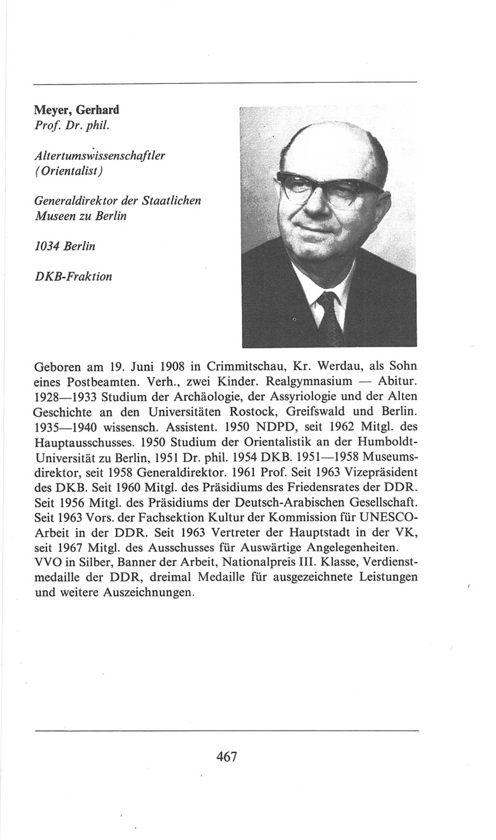 Volkskammer (VK) der Deutschen Demokratischen Republik (DDR), 6. Wahlperiode 1971-1976, Seite 467 (VK. DDR 6. WP. 1971-1976, S. 467)