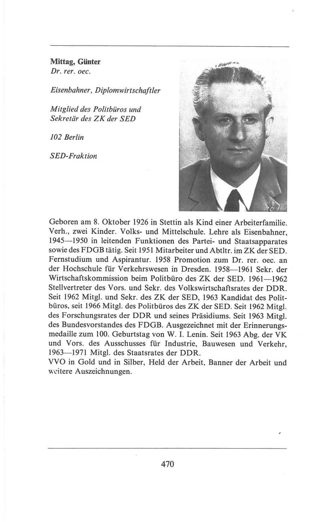 Volkskammer (VK) der Deutschen Demokratischen Republik (DDR), 6. Wahlperiode 1971-1976, Seite 470 (VK. DDR 6. WP. 1971-1976, S. 470)