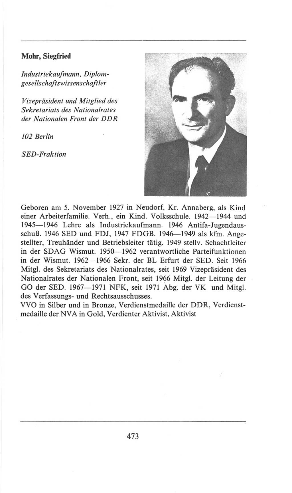 Volkskammer (VK) der Deutschen Demokratischen Republik (DDR), 6. Wahlperiode 1971-1976, Seite 473 (VK. DDR 6. WP. 1971-1976, S. 473)