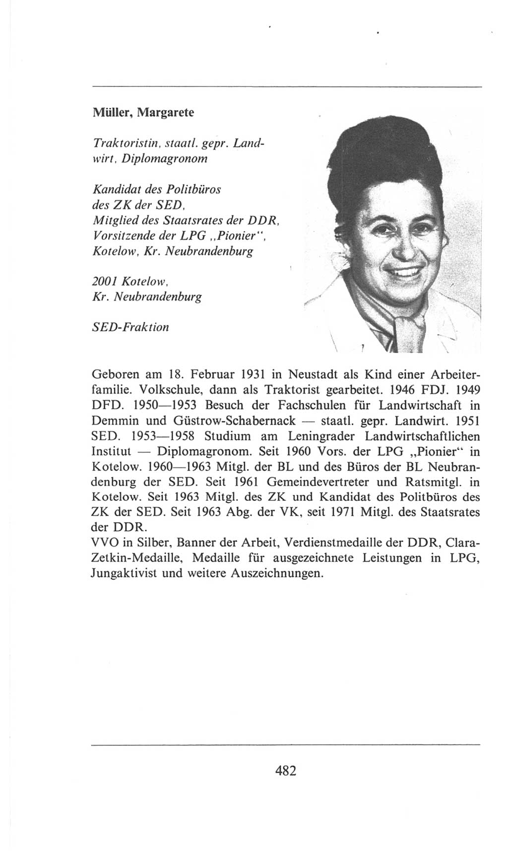 Volkskammer (VK) der Deutschen Demokratischen Republik (DDR), 6. Wahlperiode 1971-1976, Seite 482 (VK. DDR 6. WP. 1971-1976, S. 482)