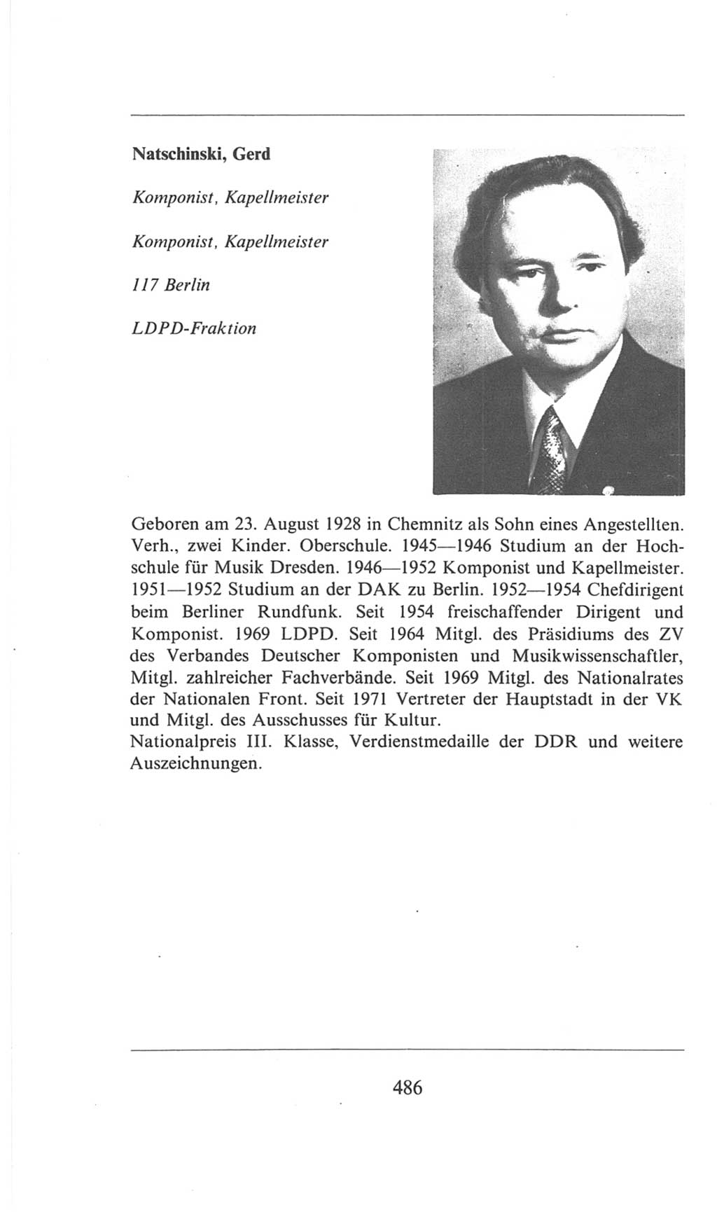 Volkskammer (VK) der Deutschen Demokratischen Republik (DDR), 6. Wahlperiode 1971-1976, Seite 486 (VK. DDR 6. WP. 1971-1976, S. 486)