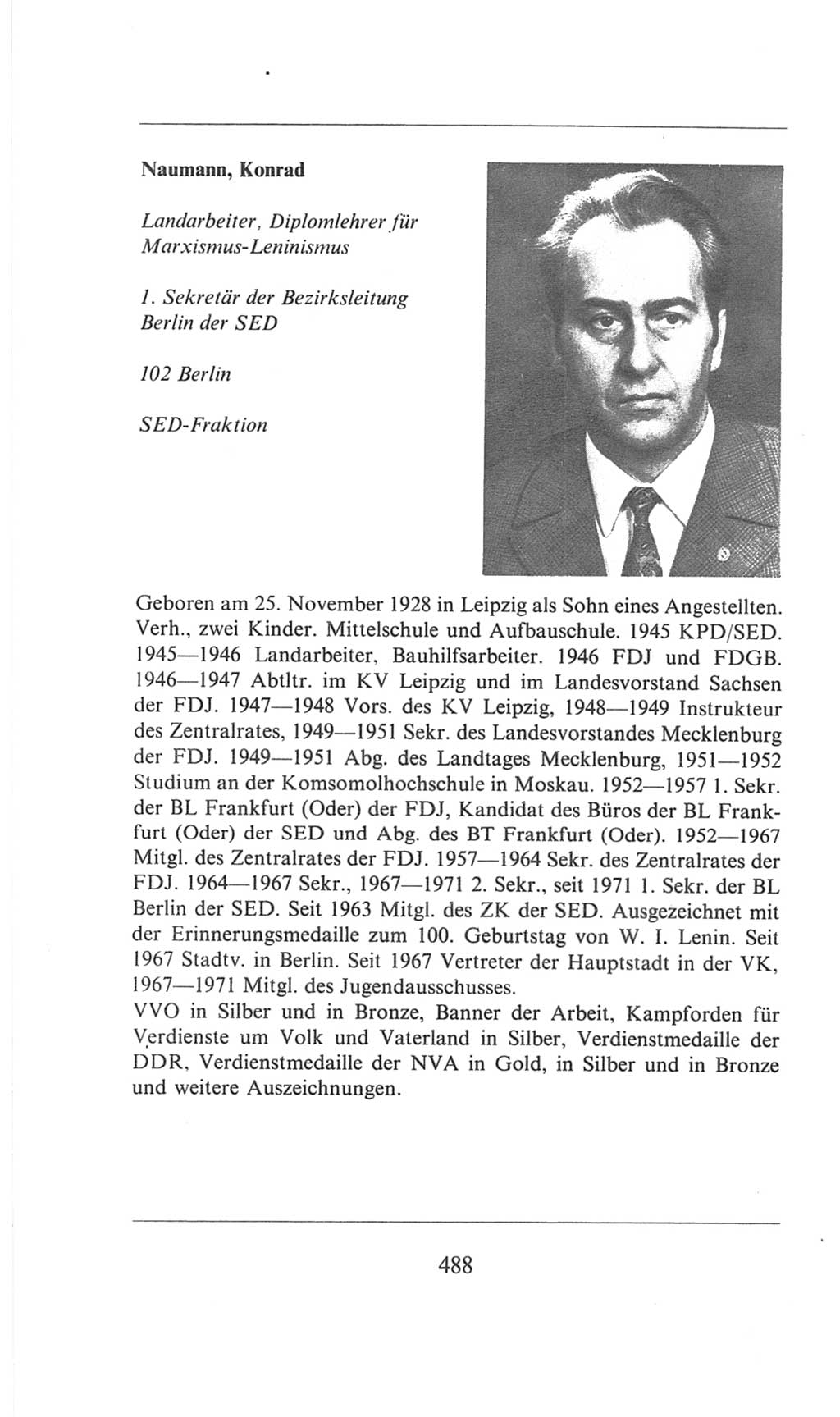 Volkskammer (VK) der Deutschen Demokratischen Republik (DDR), 6. Wahlperiode 1971-1976, Seite 488 (VK. DDR 6. WP. 1971-1976, S. 488)