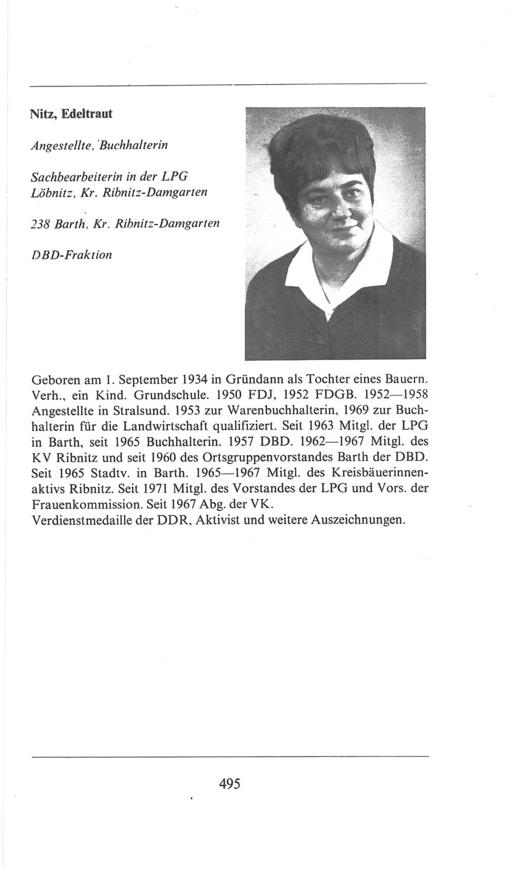 Volkskammer (VK) der Deutschen Demokratischen Republik (DDR), 6. Wahlperiode 1971-1976, Seite 495 (VK. DDR 6. WP. 1971-1976, S. 495)