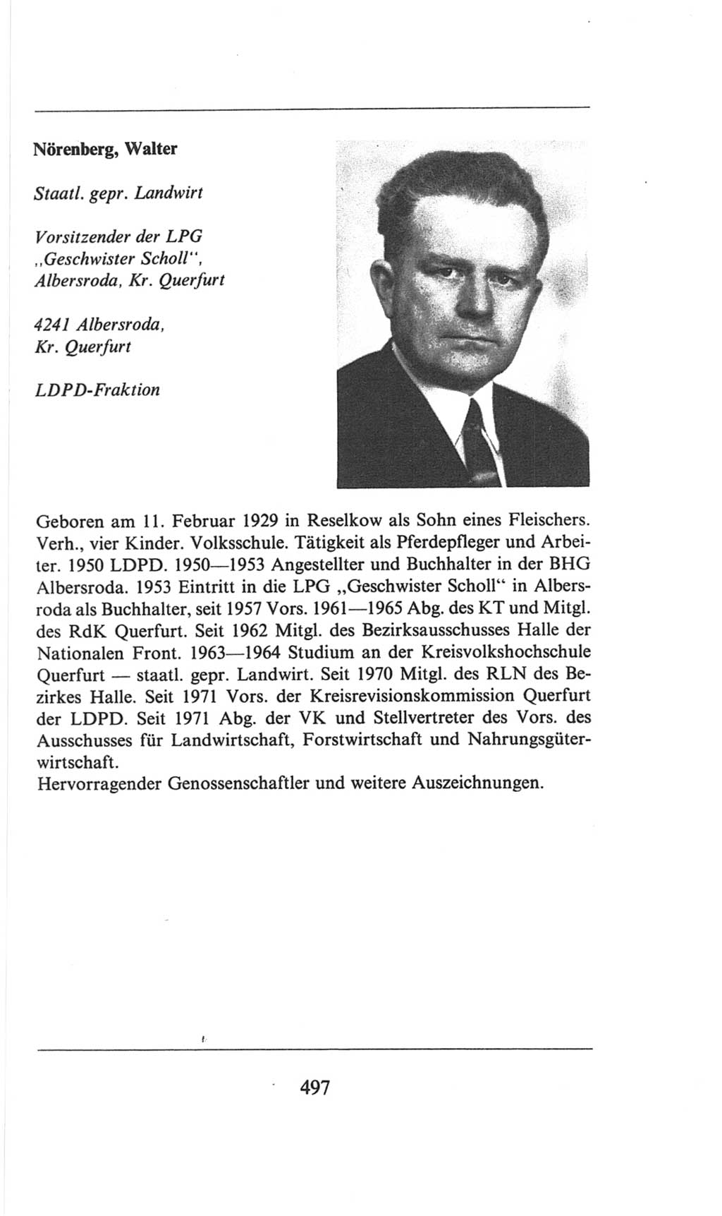 Volkskammer (VK) der Deutschen Demokratischen Republik (DDR), 6. Wahlperiode 1971-1976, Seite 497 (VK. DDR 6. WP. 1971-1976, S. 497)