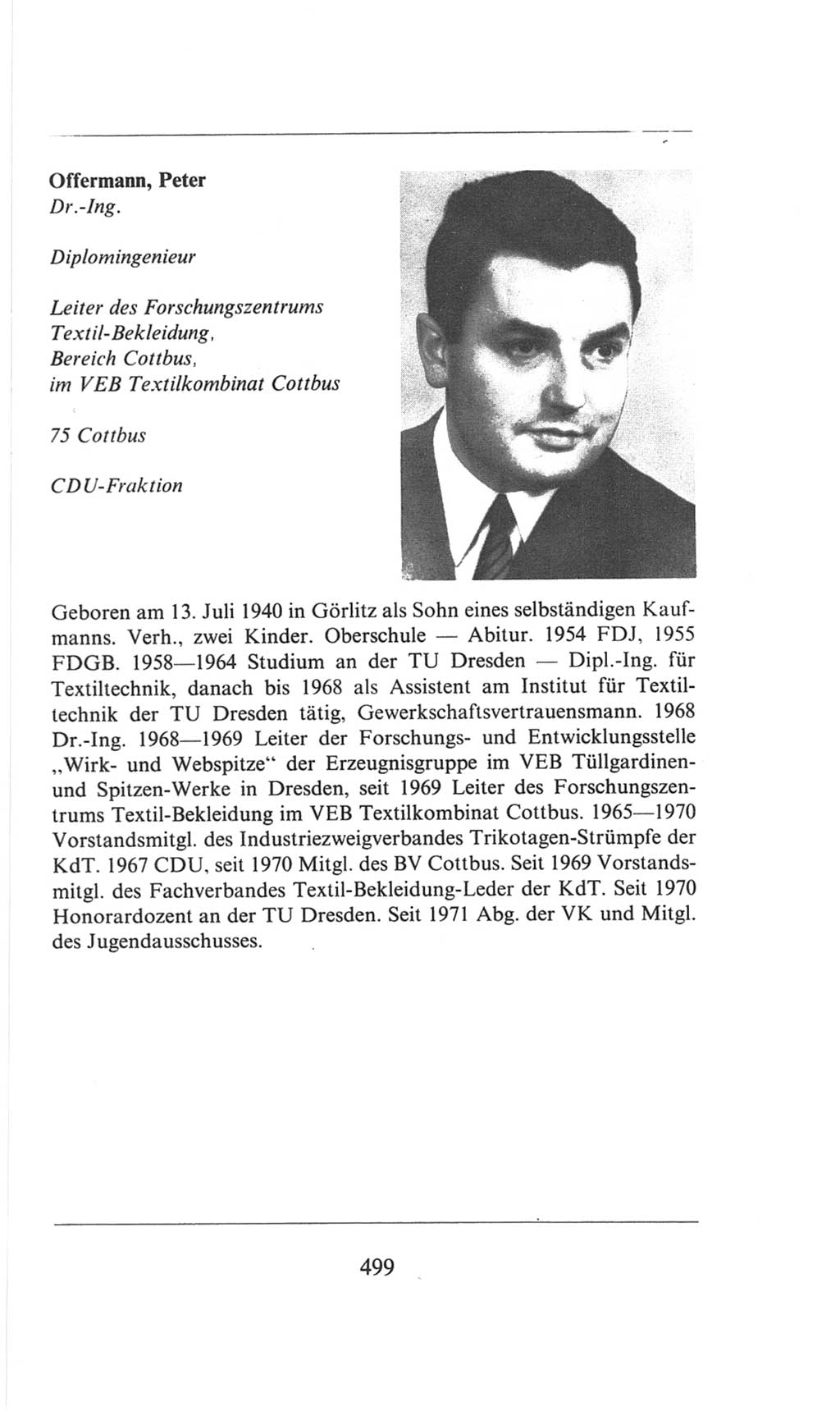 Volkskammer (VK) der Deutschen Demokratischen Republik (DDR), 6. Wahlperiode 1971-1976, Seite 499 (VK. DDR 6. WP. 1971-1976, S. 499)