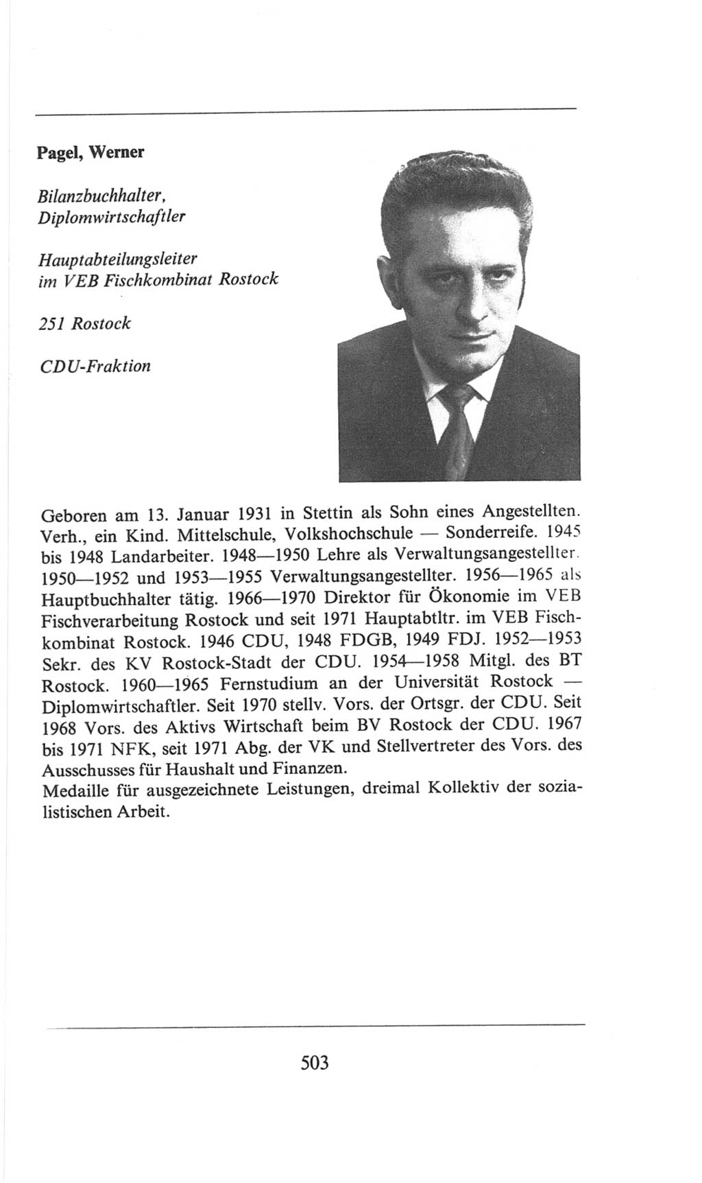 Volkskammer (VK) der Deutschen Demokratischen Republik (DDR), 6. Wahlperiode 1971-1976, Seite 503 (VK. DDR 6. WP. 1971-1976, S. 503)