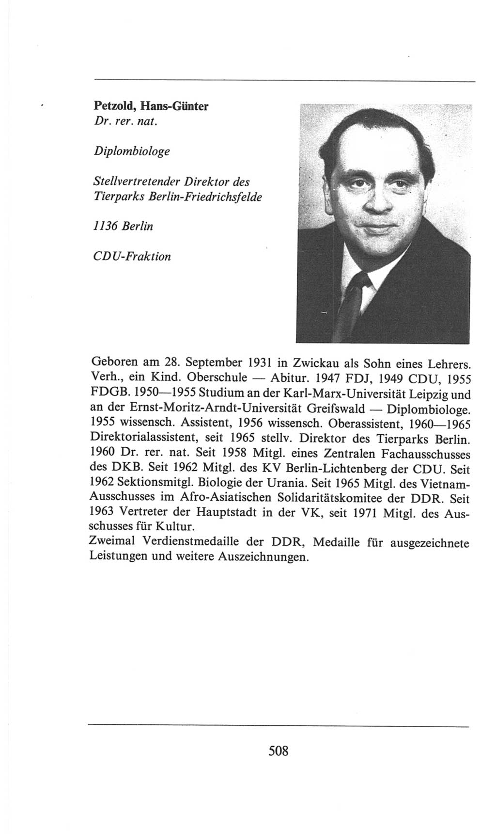 Volkskammer (VK) der Deutschen Demokratischen Republik (DDR), 6. Wahlperiode 1971-1976, Seite 508 (VK. DDR 6. WP. 1971-1976, S. 508)