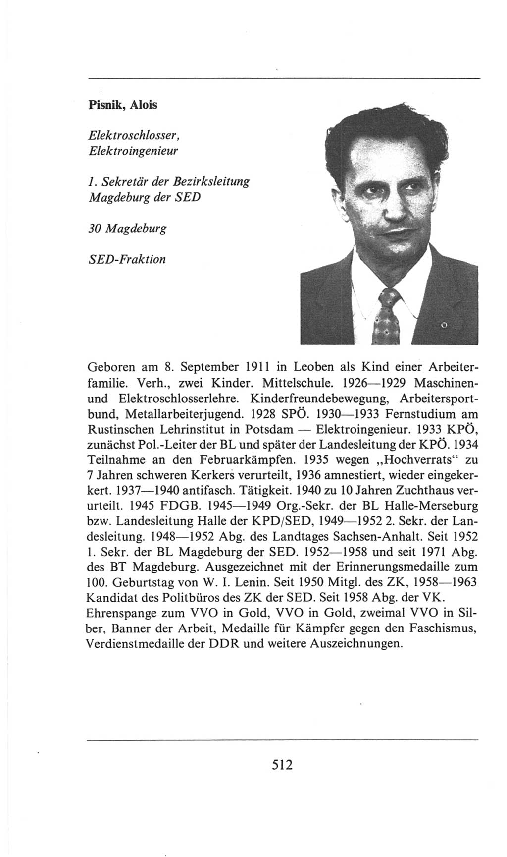 Volkskammer (VK) der Deutschen Demokratischen Republik (DDR), 6. Wahlperiode 1971-1976, Seite 512 (VK. DDR 6. WP. 1971-1976, S. 512)