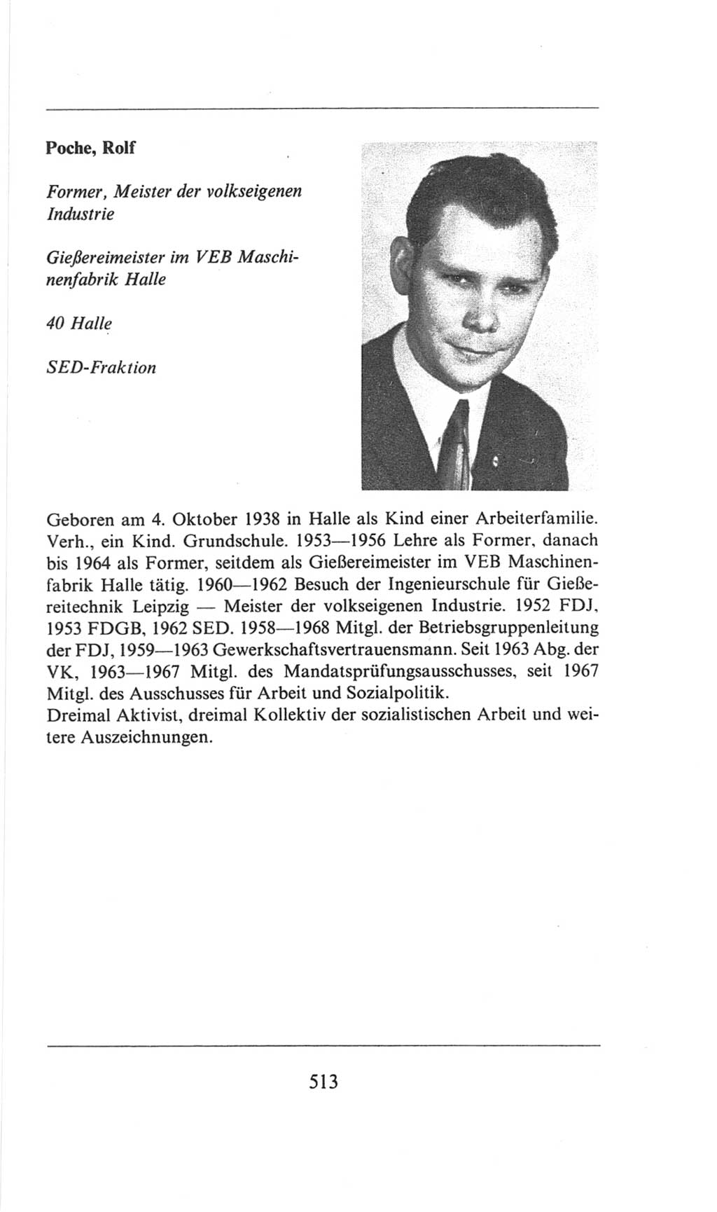 Volkskammer (VK) der Deutschen Demokratischen Republik (DDR), 6. Wahlperiode 1971-1976, Seite 513 (VK. DDR 6. WP. 1971-1976, S. 513)