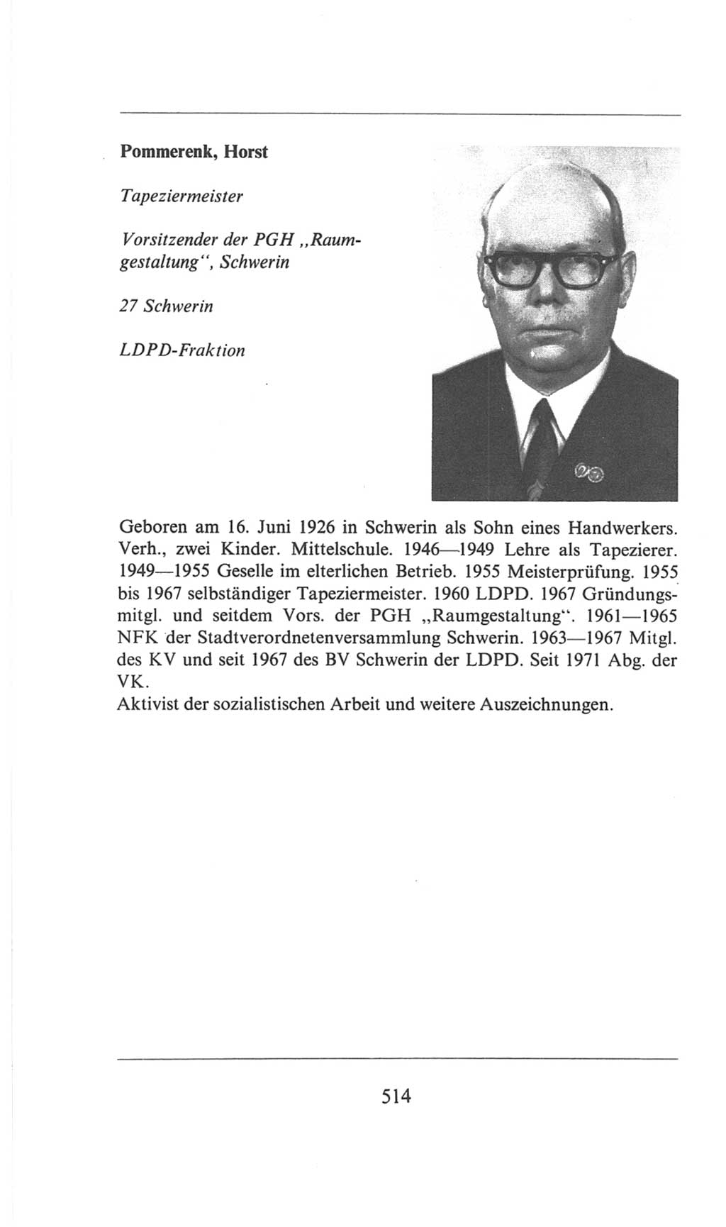 Volkskammer (VK) der Deutschen Demokratischen Republik (DDR), 6. Wahlperiode 1971-1976, Seite 514 (VK. DDR 6. WP. 1971-1976, S. 514)