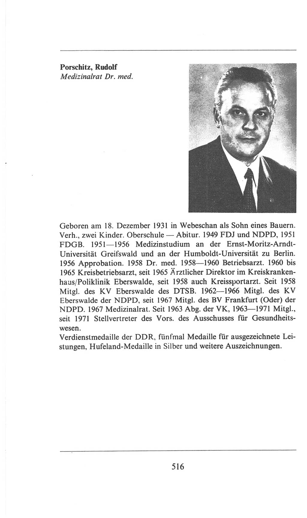 Volkskammer (VK) der Deutschen Demokratischen Republik (DDR), 6. Wahlperiode 1971-1976, Seite 516 (VK. DDR 6. WP. 1971-1976, S. 516)