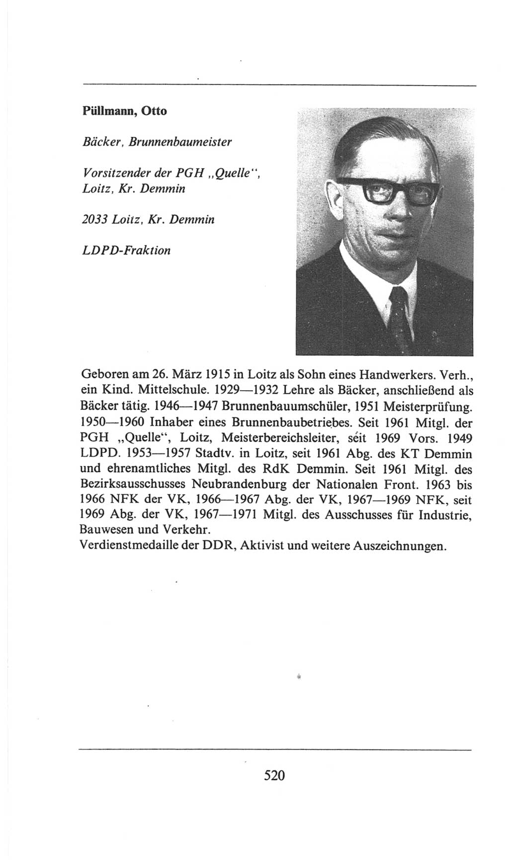 Volkskammer (VK) der Deutschen Demokratischen Republik (DDR), 6. Wahlperiode 1971-1976, Seite 520 (VK. DDR 6. WP. 1971-1976, S. 520)
