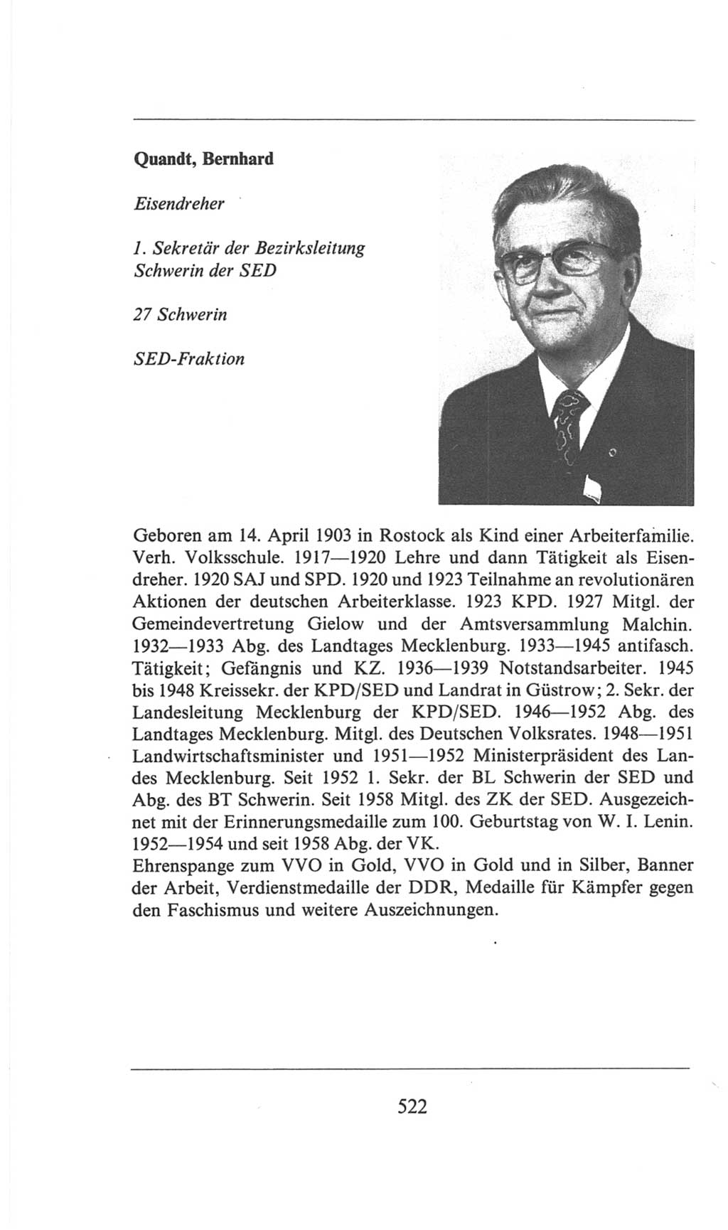Volkskammer (VK) der Deutschen Demokratischen Republik (DDR), 6. Wahlperiode 1971-1976, Seite 522 (VK. DDR 6. WP. 1971-1976, S. 522)