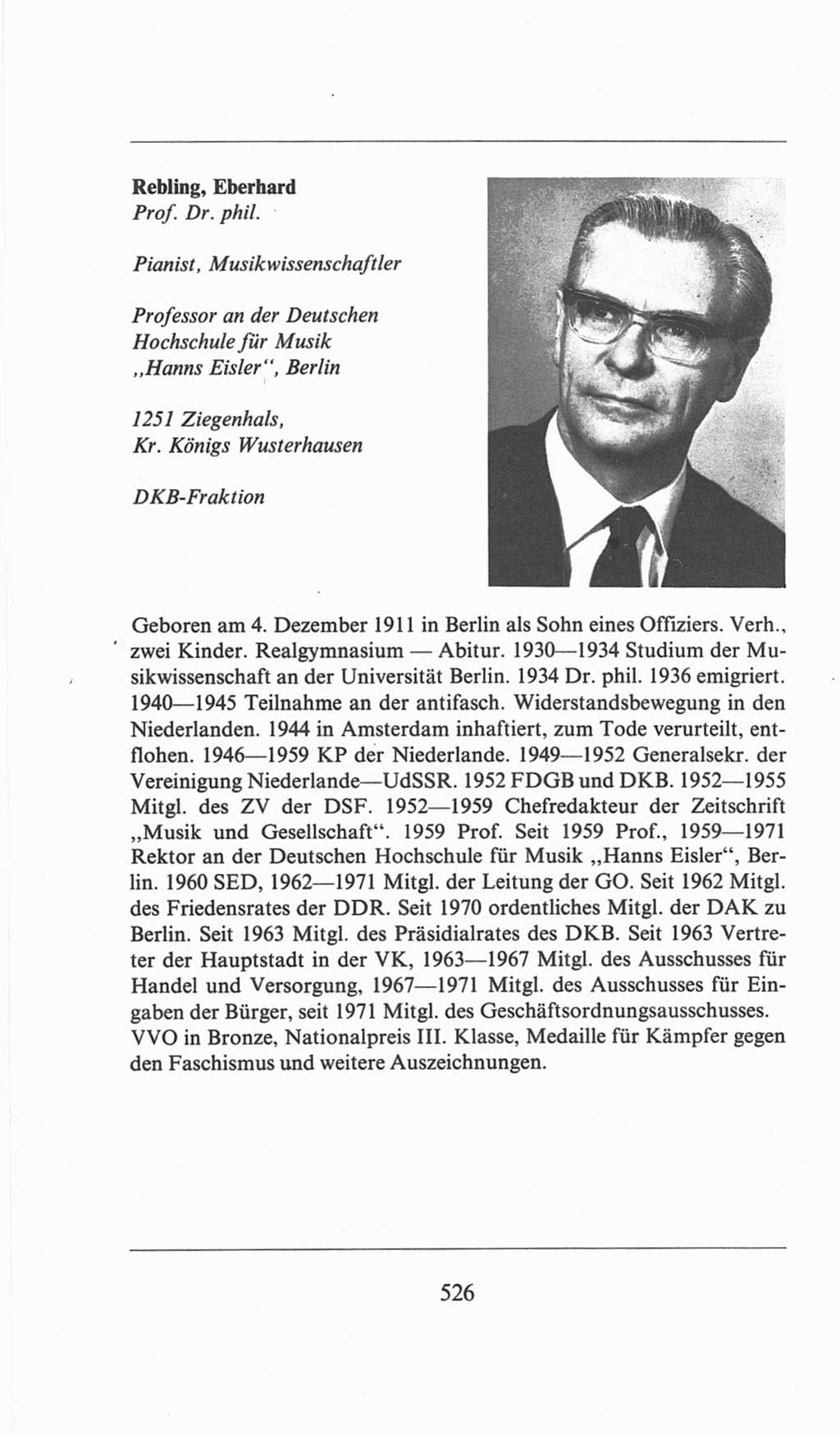 Volkskammer (VK) der Deutschen Demokratischen Republik (DDR), 6. Wahlperiode 1971-1976, Seite 526 (VK. DDR 6. WP. 1971-1976, S. 526)