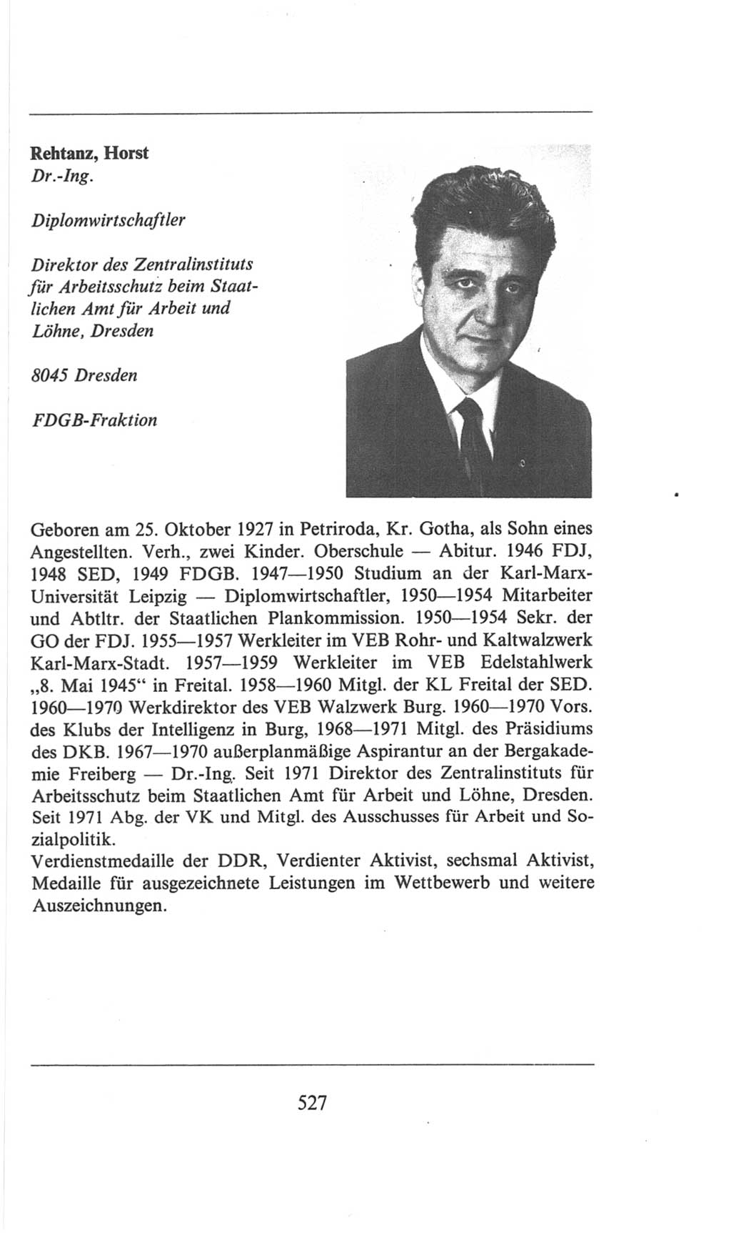 Volkskammer (VK) der Deutschen Demokratischen Republik (DDR), 6. Wahlperiode 1971-1976, Seite 527 (VK. DDR 6. WP. 1971-1976, S. 527)