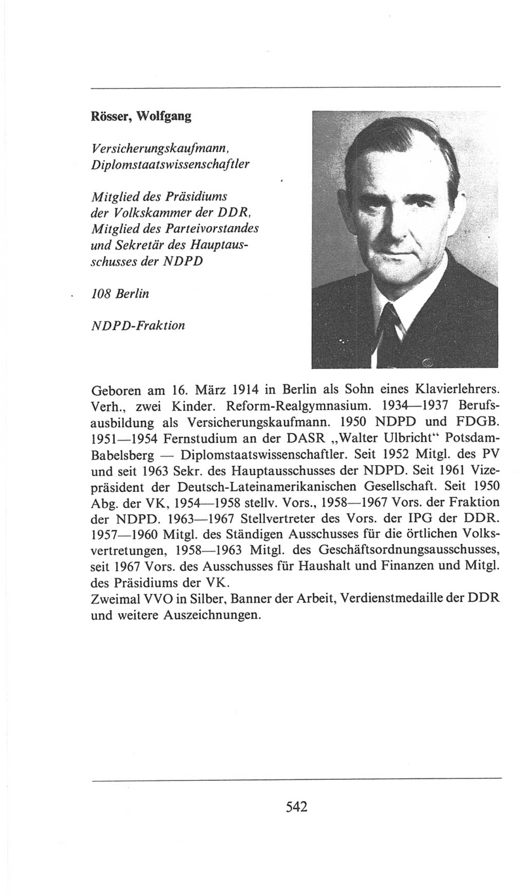 Volkskammer (VK) der Deutschen Demokratischen Republik (DDR), 6. Wahlperiode 1971-1976, Seite 542 (VK. DDR 6. WP. 1971-1976, S. 542)