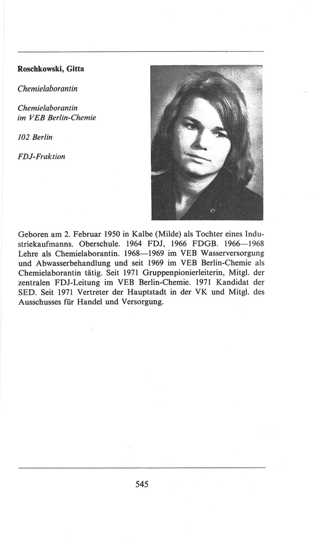 Volkskammer (VK) der Deutschen Demokratischen Republik (DDR), 6. Wahlperiode 1971-1976, Seite 545 (VK. DDR 6. WP. 1971-1976, S. 545)