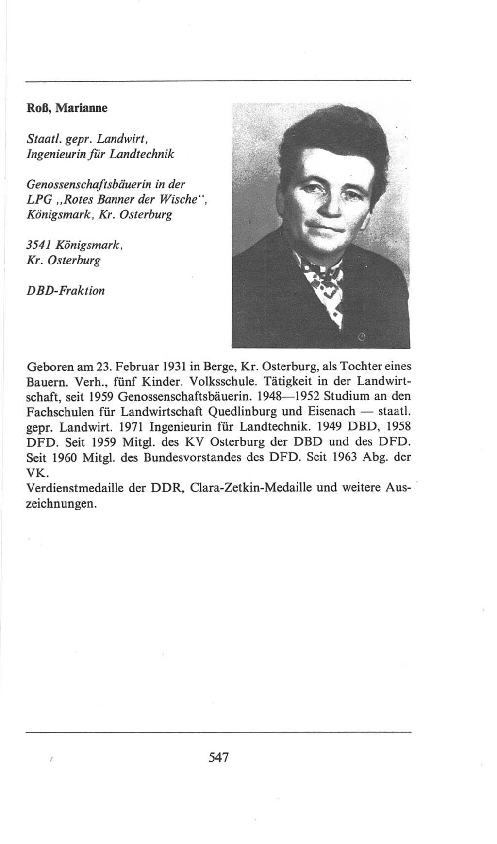 Volkskammer (VK) der Deutschen Demokratischen Republik (DDR), 6. Wahlperiode 1971-1976, Seite 547 (VK. DDR 6. WP. 1971-1976, S. 547)