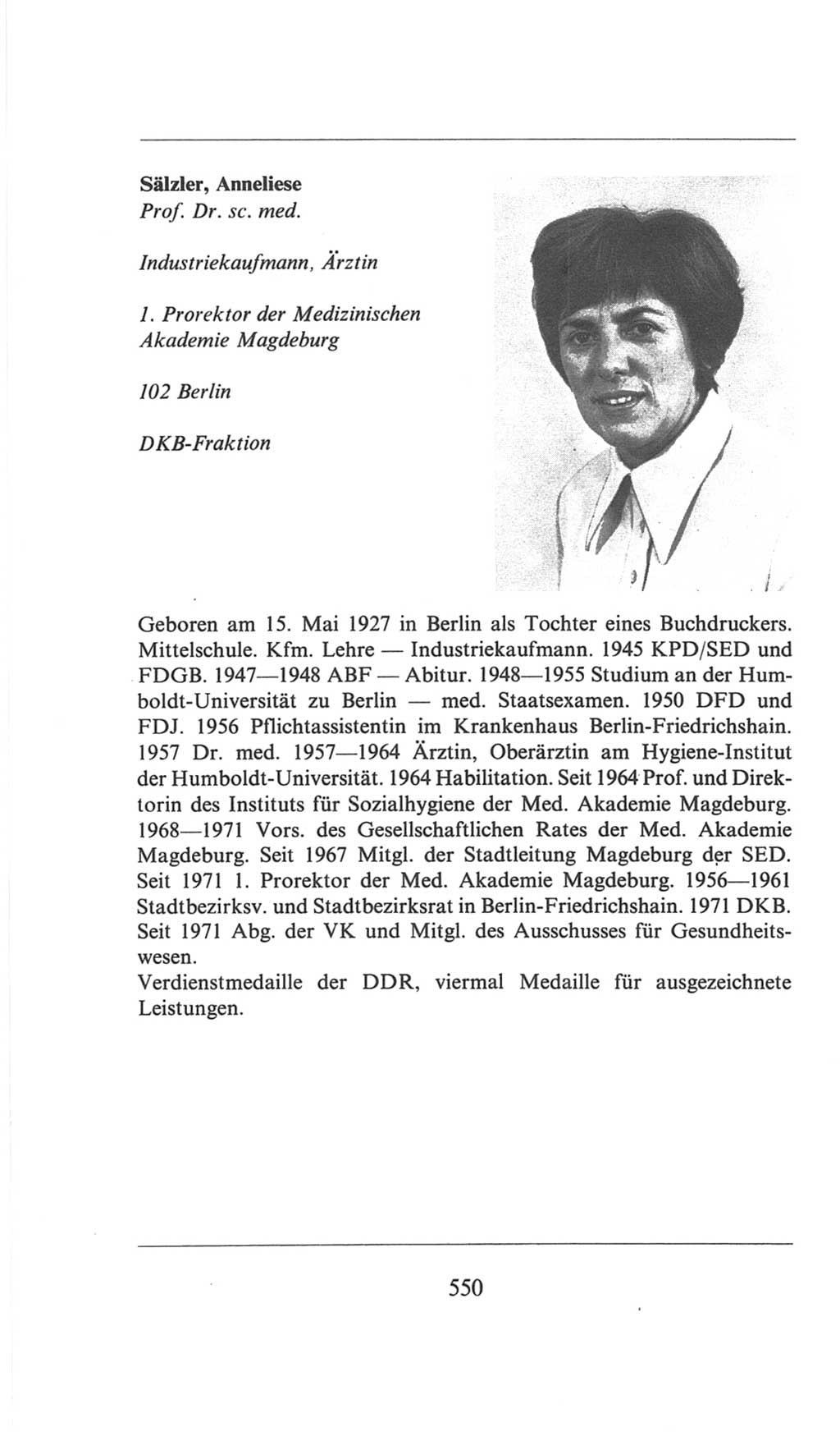 Volkskammer (VK) der Deutschen Demokratischen Republik (DDR), 6. Wahlperiode 1971-1976, Seite 550 (VK. DDR 6. WP. 1971-1976, S. 550)