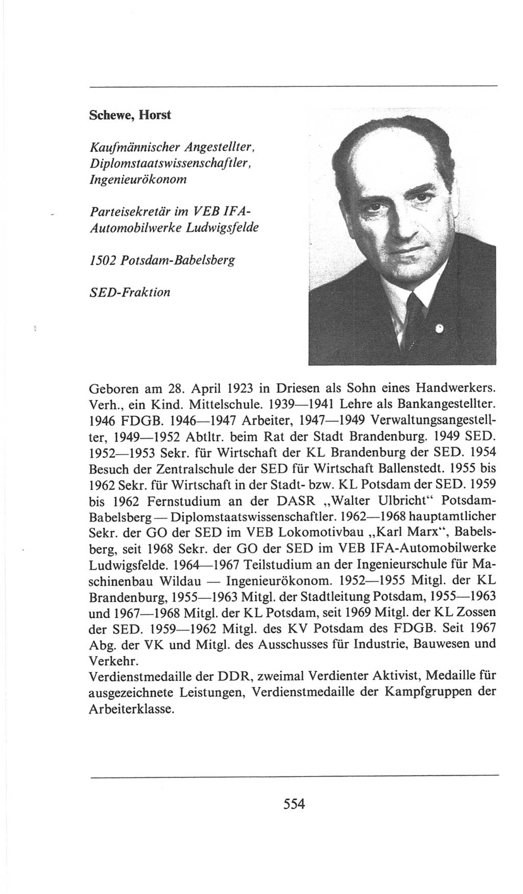Volkskammer (VK) der Deutschen Demokratischen Republik (DDR), 6. Wahlperiode 1971-1976, Seite 554 (VK. DDR 6. WP. 1971-1976, S. 554)