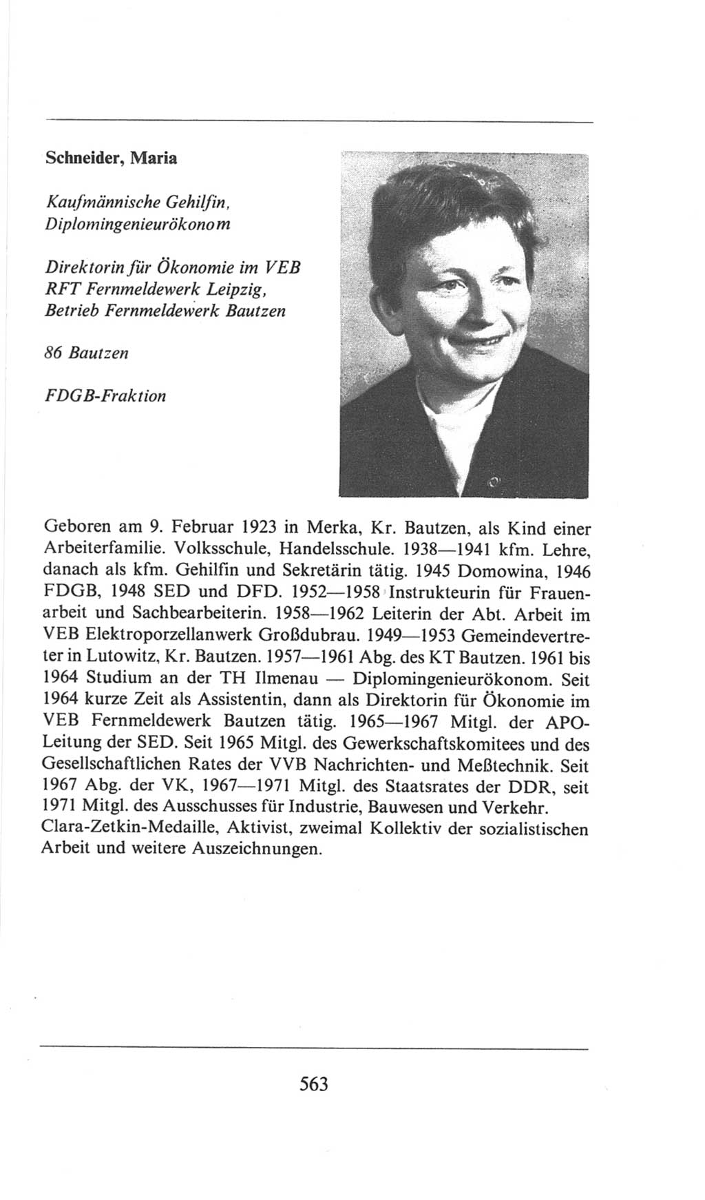 Volkskammer (VK) der Deutschen Demokratischen Republik (DDR), 6. Wahlperiode 1971-1976, Seite 563 (VK. DDR 6. WP. 1971-1976, S. 563)
