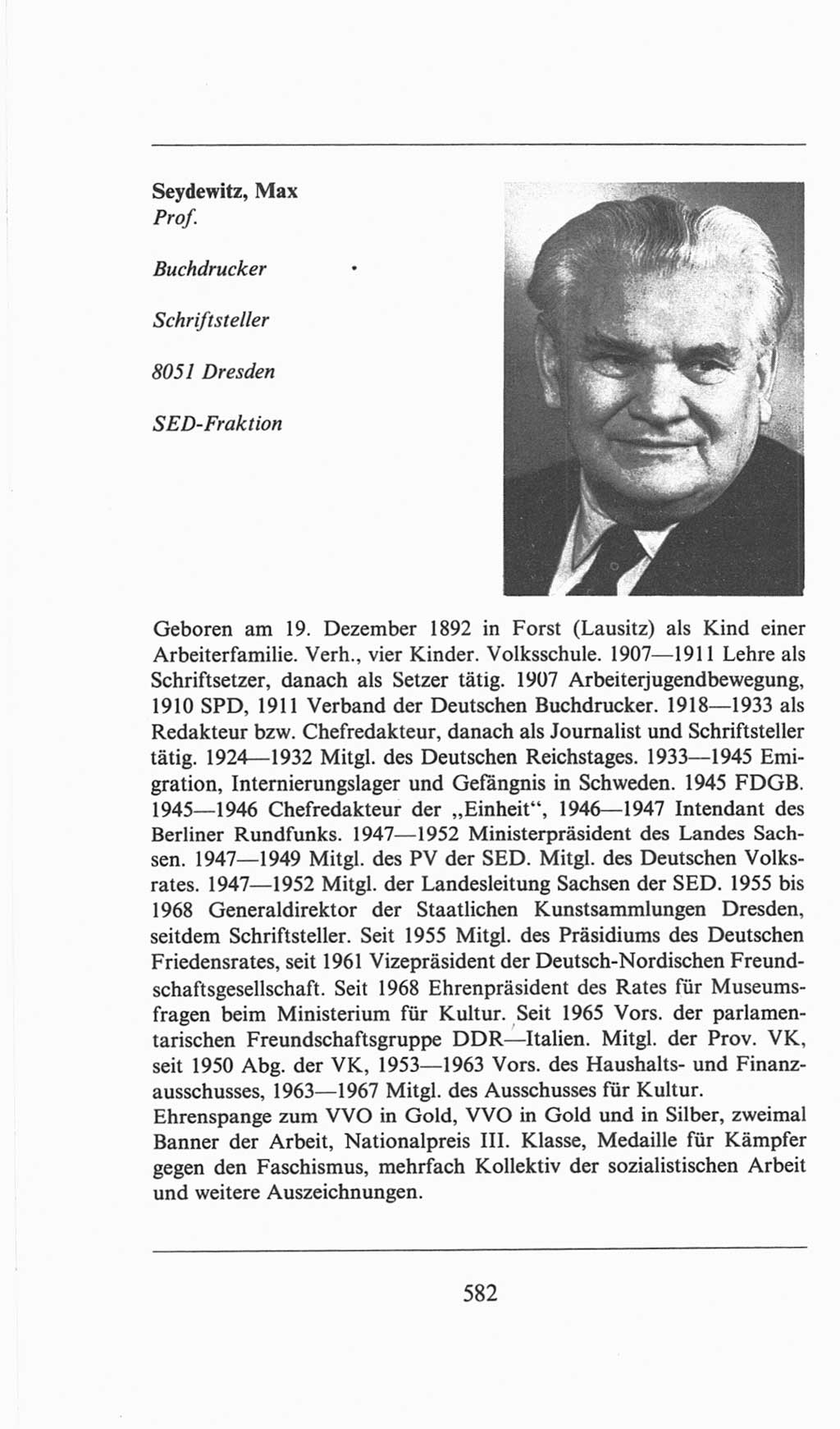 Volkskammer (VK) der Deutschen Demokratischen Republik (DDR), 6. Wahlperiode 1971-1976, Seite 582 (VK. DDR 6. WP. 1971-1976, S. 582)