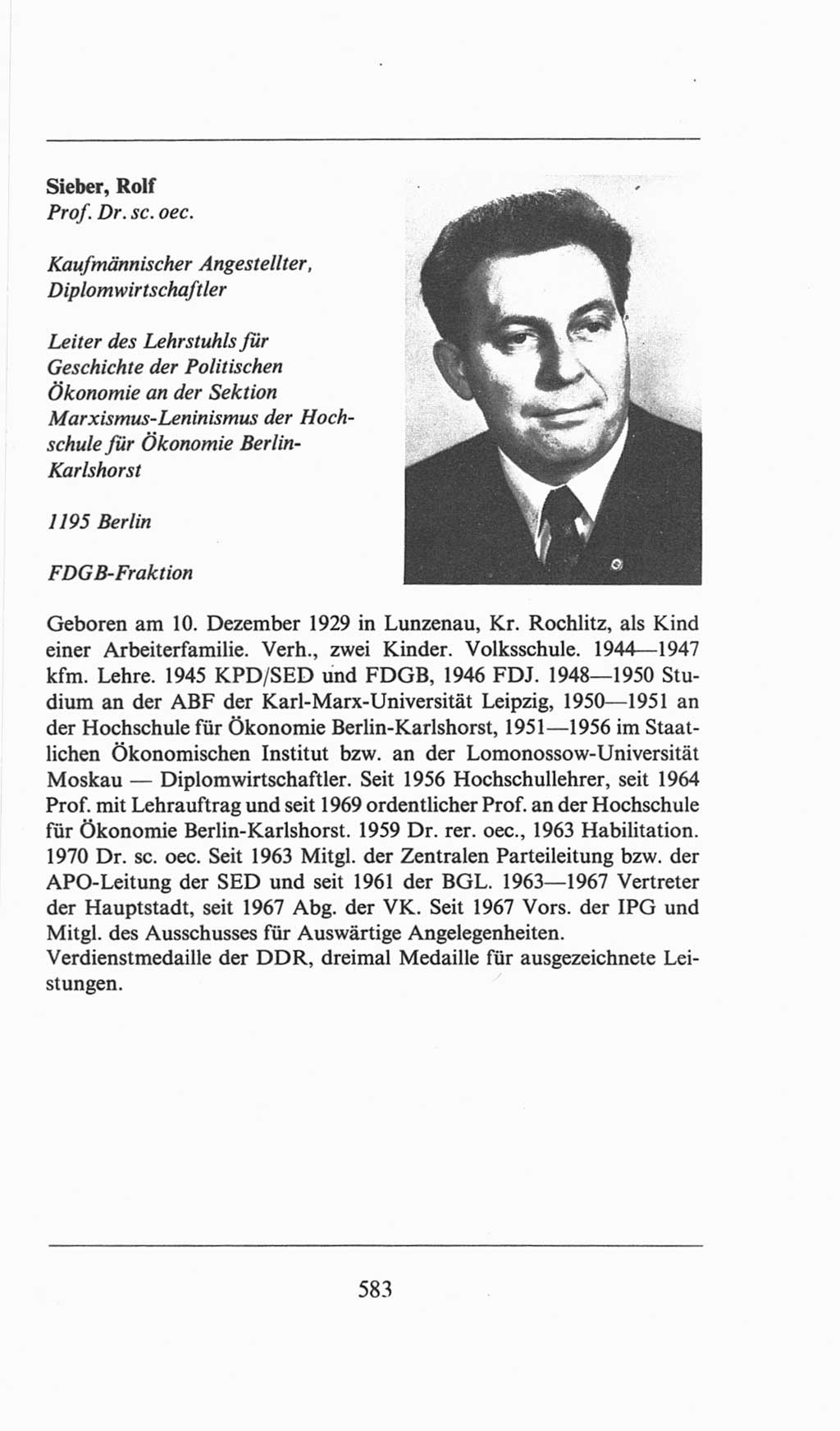 Volkskammer (VK) der Deutschen Demokratischen Republik (DDR), 6. Wahlperiode 1971-1976, Seite 583 (VK. DDR 6. WP. 1971-1976, S. 583)