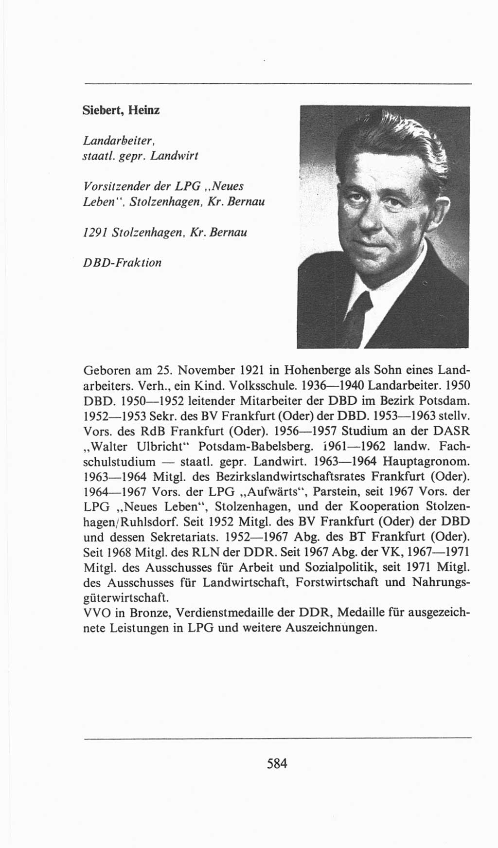 Volkskammer (VK) der Deutschen Demokratischen Republik (DDR), 6. Wahlperiode 1971-1976, Seite 584 (VK. DDR 6. WP. 1971-1976, S. 584)
