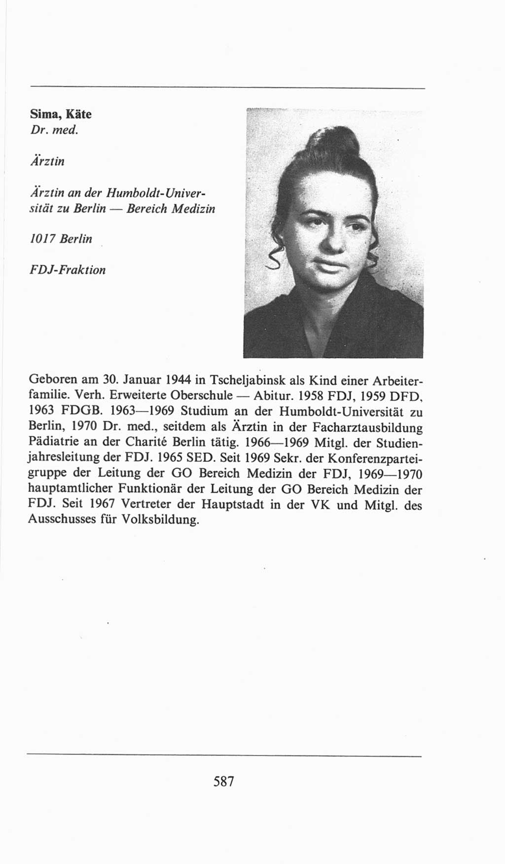 Volkskammer (VK) der Deutschen Demokratischen Republik (DDR), 6. Wahlperiode 1971-1976, Seite 587 (VK. DDR 6. WP. 1971-1976, S. 587)