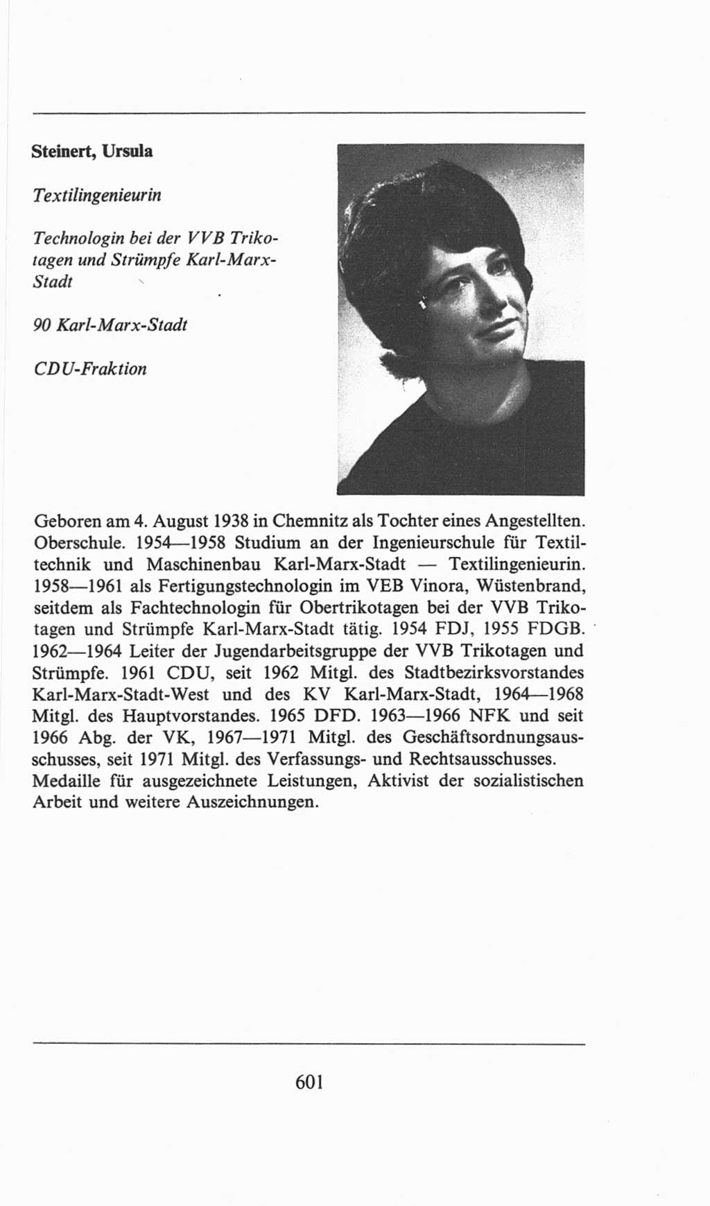 Volkskammer (VK) der Deutschen Demokratischen Republik (DDR), 6. Wahlperiode 1971-1976, Seite 601 (VK. DDR 6. WP. 1971-1976, S. 601)