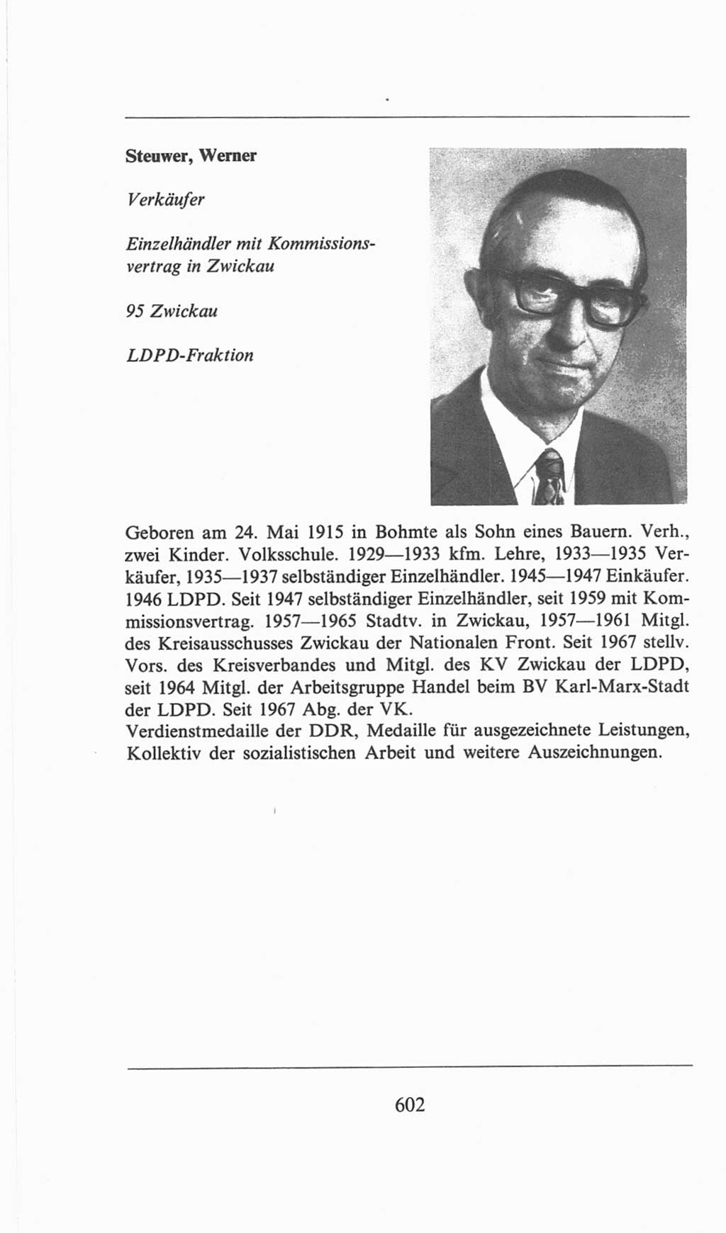 Volkskammer (VK) der Deutschen Demokratischen Republik (DDR), 6. Wahlperiode 1971-1976, Seite 602 (VK. DDR 6. WP. 1971-1976, S. 602)