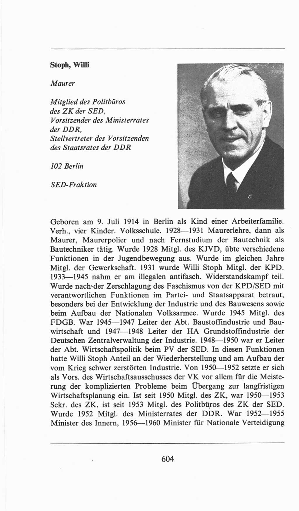 Volkskammer (VK) der Deutschen Demokratischen Republik (DDR), 6. Wahlperiode 1971-1976, Seite 604 (VK. DDR 6. WP. 1971-1976, S. 604)