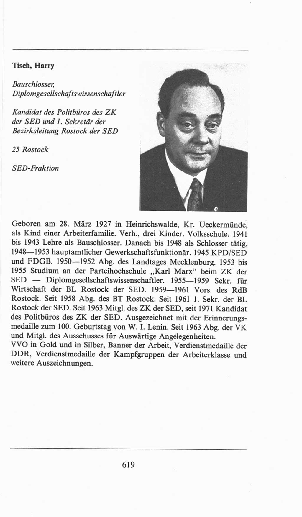 Volkskammer (VK) der Deutschen Demokratischen Republik (DDR), 6. Wahlperiode 1971-1976, Seite 619 (VK. DDR 6. WP. 1971-1976, S. 619)
