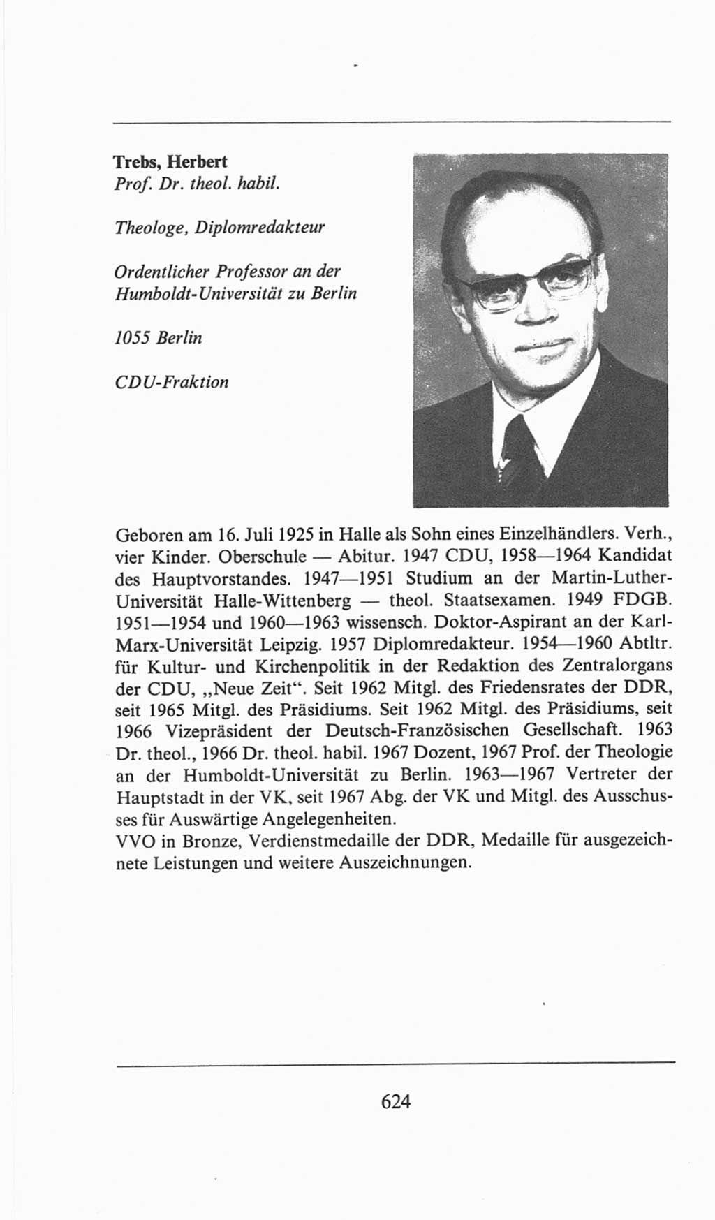 Volkskammer (VK) der Deutschen Demokratischen Republik (DDR), 6. Wahlperiode 1971-1976, Seite 624 (VK. DDR 6. WP. 1971-1976, S. 624)
