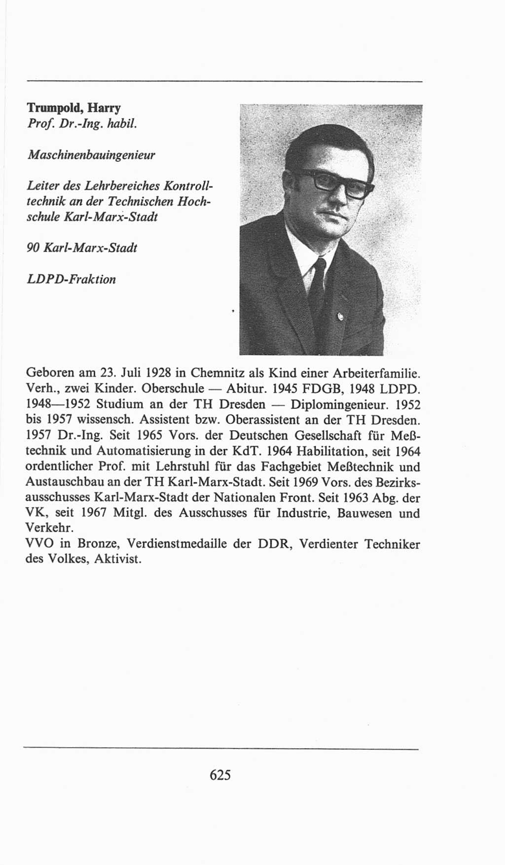 Volkskammer (VK) der Deutschen Demokratischen Republik (DDR), 6. Wahlperiode 1971-1976, Seite 625 (VK. DDR 6. WP. 1971-1976, S. 625)