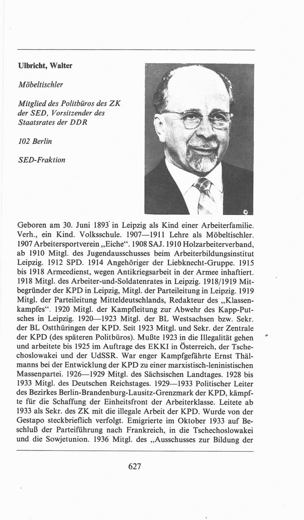 Volkskammer (VK) der Deutschen Demokratischen Republik (DDR), 6. Wahlperiode 1971-1976, Seite 627 (VK. DDR 6. WP. 1971-1976, S. 627)