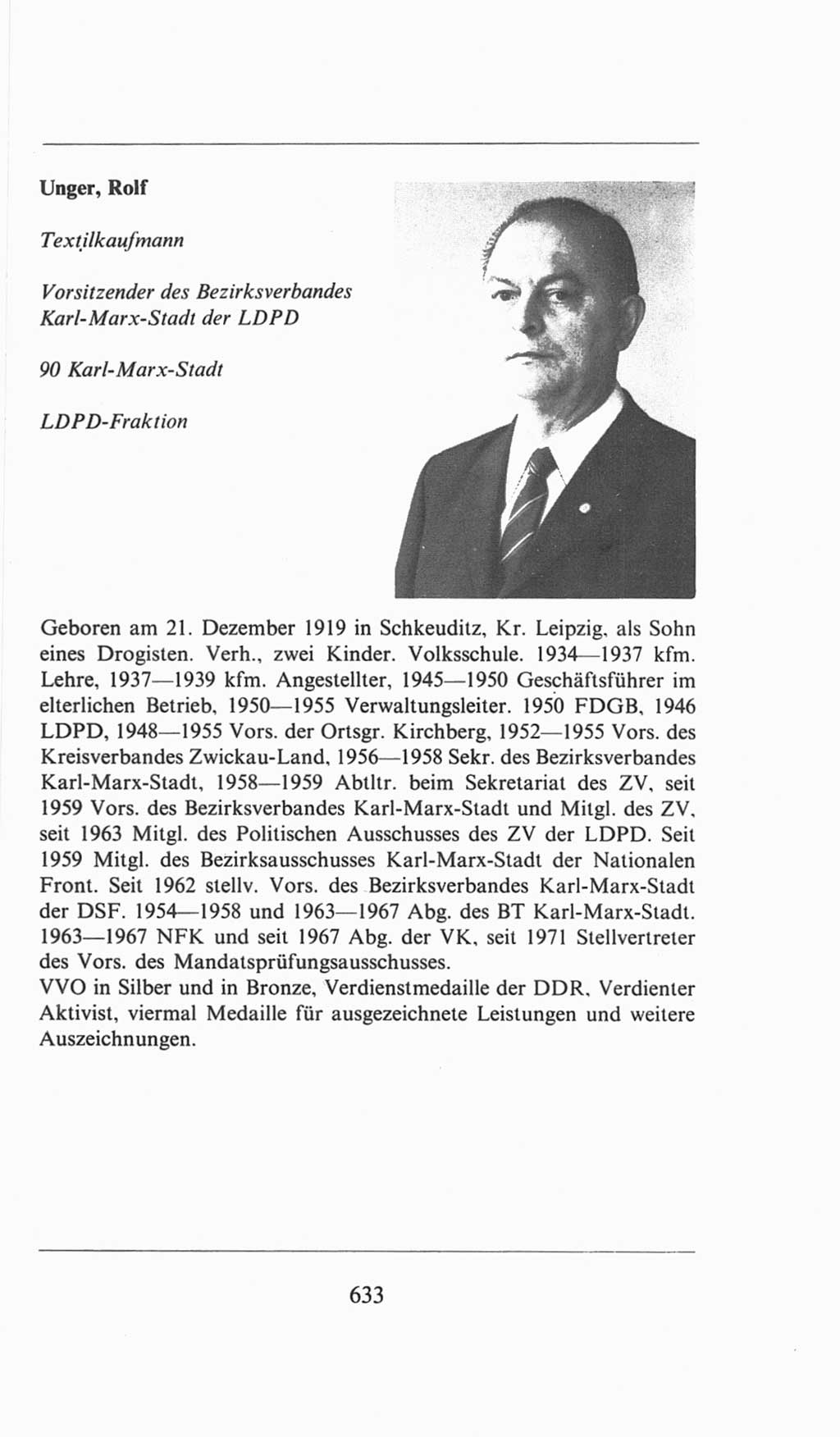 Volkskammer (VK) der Deutschen Demokratischen Republik (DDR), 6. Wahlperiode 1971-1976, Seite 633 (VK. DDR 6. WP. 1971-1976, S. 633)