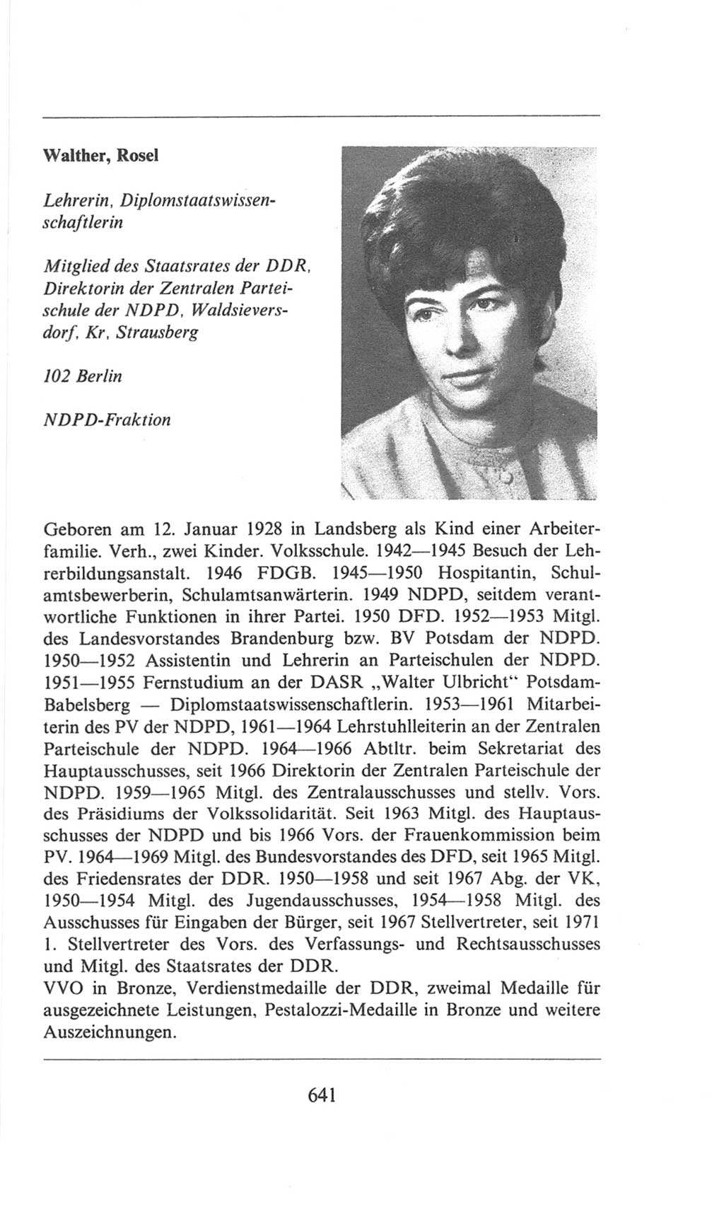 Volkskammer (VK) der Deutschen Demokratischen Republik (DDR), 6. Wahlperiode 1971-1976, Seite 641 (VK. DDR 6. WP. 1971-1976, S. 641)