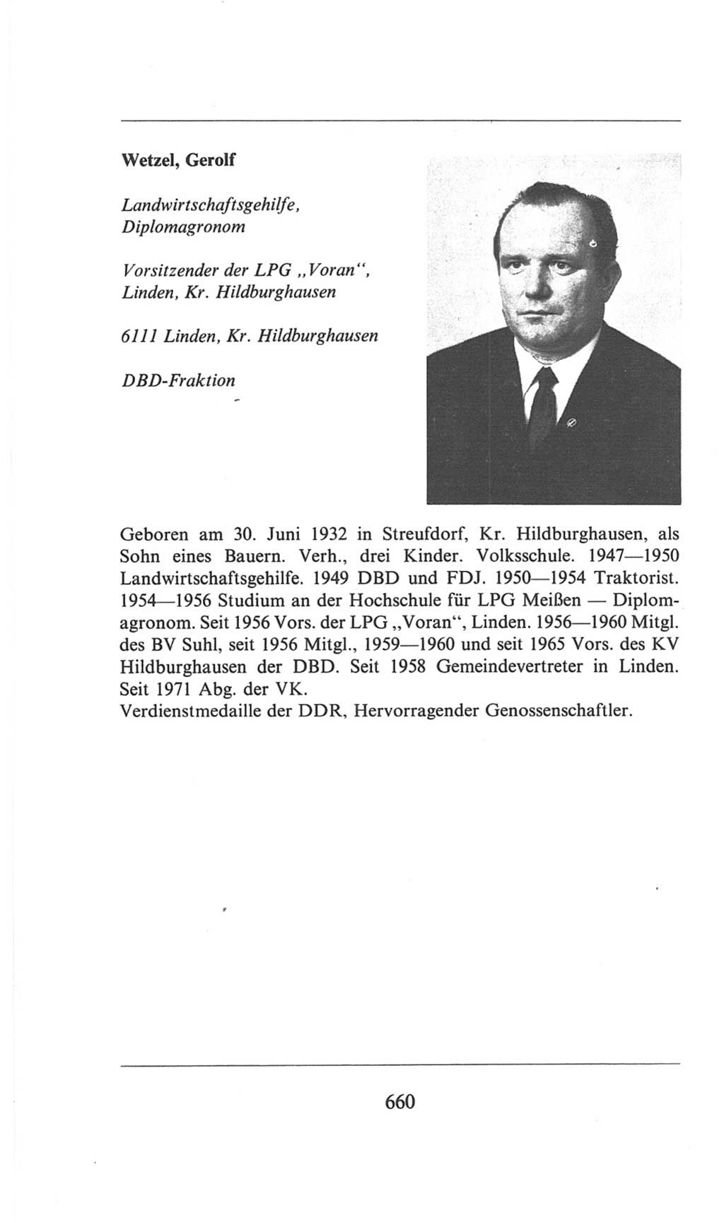 Volkskammer (VK) der Deutschen Demokratischen Republik (DDR), 6. Wahlperiode 1971-1976, Seite 660 (VK. DDR 6. WP. 1971-1976, S. 660)