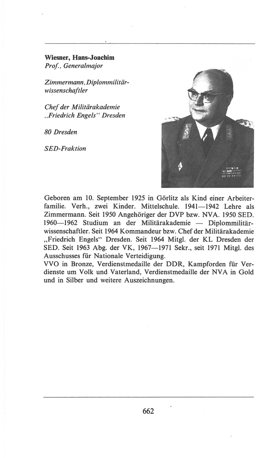 Volkskammer (VK) der Deutschen Demokratischen Republik (DDR), 6. Wahlperiode 1971-1976, Seite 662 (VK. DDR 6. WP. 1971-1976, S. 662)